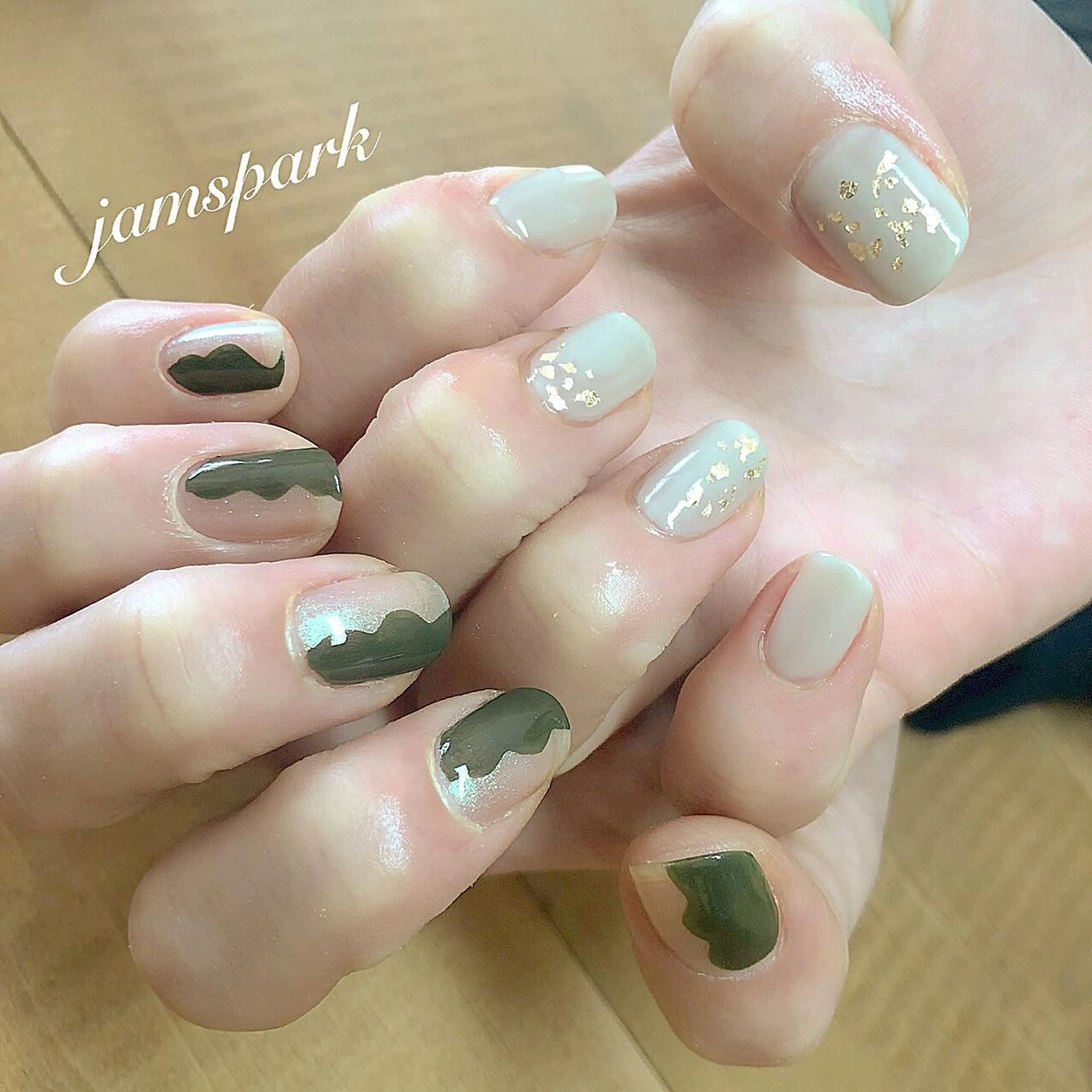 ネイル アートネイル ニュアンスネイル ハンドネイル jamspark ✨のネイルデザイン