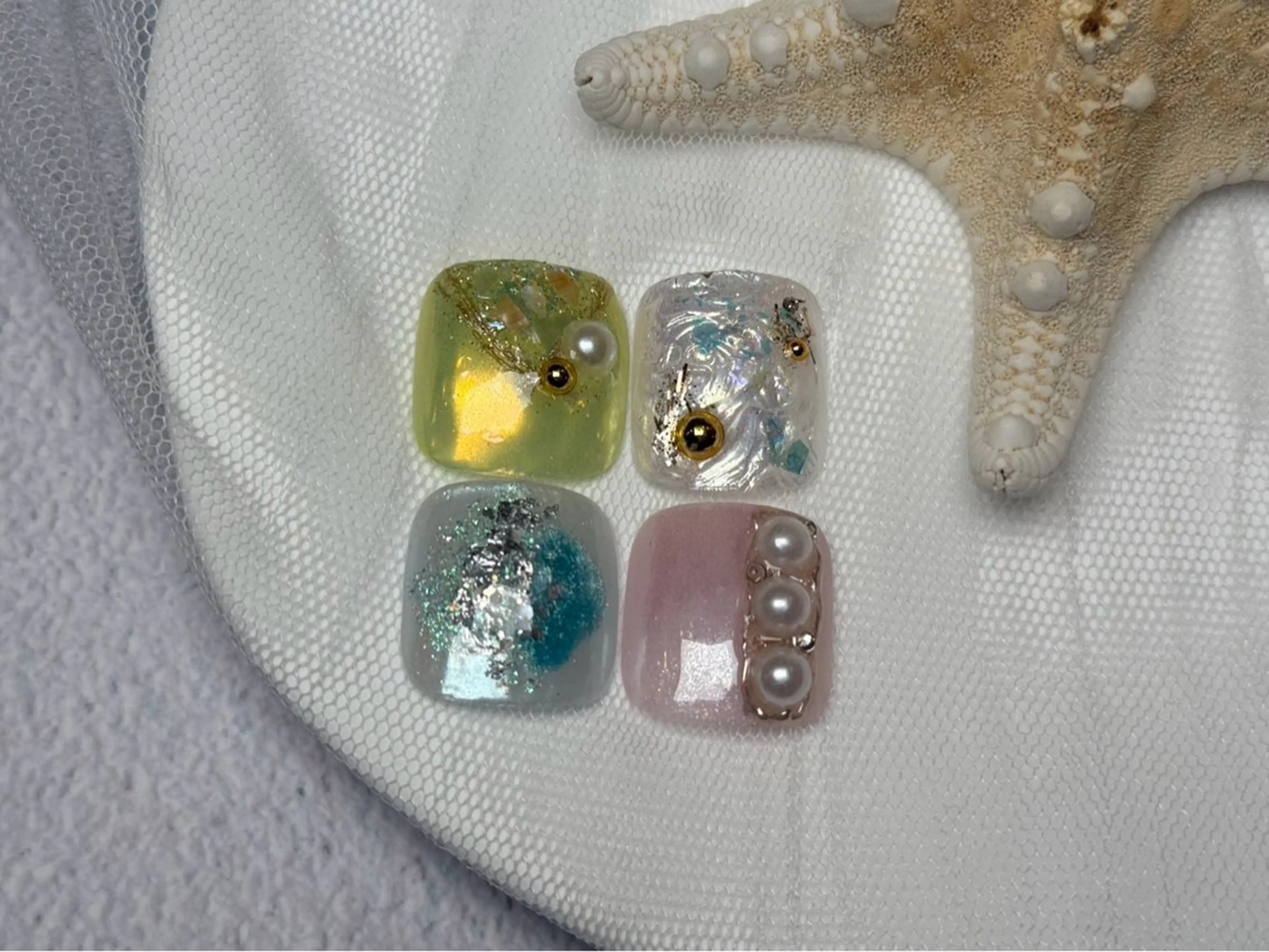 7月限定❣️フット🦶💅🫧親指アートコース（サンプル内からお選びください💓）ケア/オフありの写真