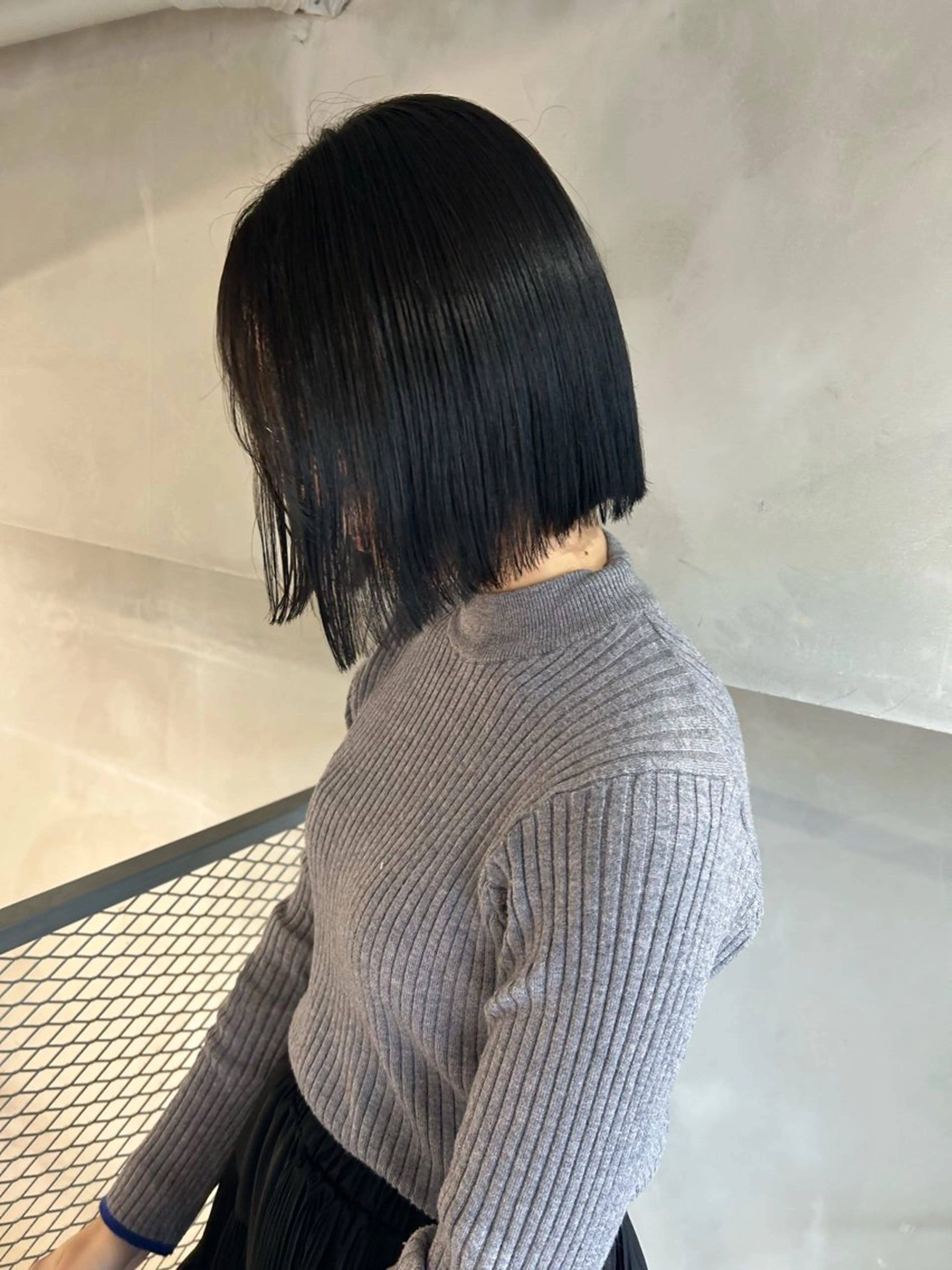 ミディアム カラー 黒髪 ブルーカラー ブルーブラック ボブ カット ヘアカラー 透明感カラー🫧 nanohaのヘアスタイル