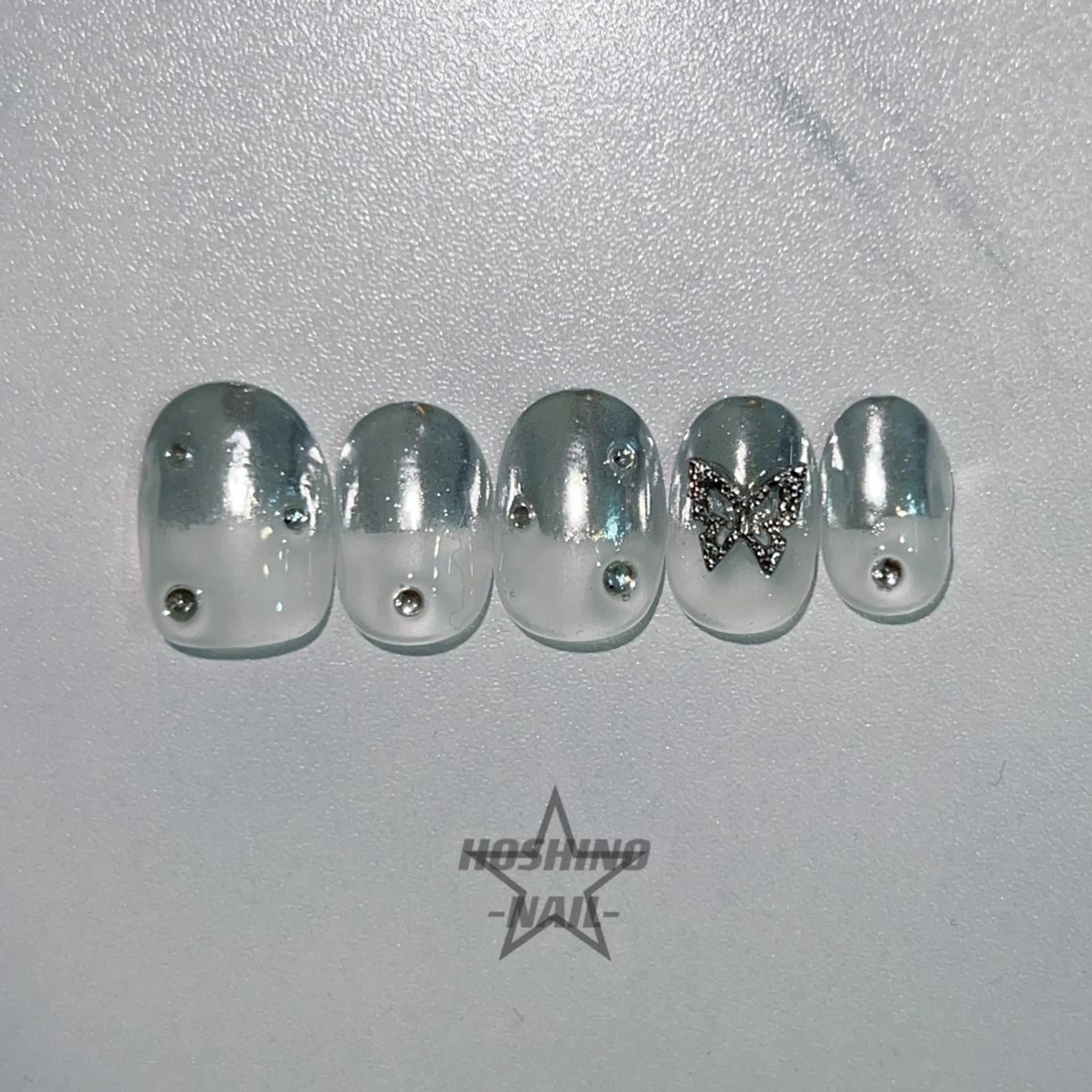 メンズ ネイル ミラーネイル シルバー ハンドネイル ★HOSHINO NAIL★新宿店のネイルデザイン