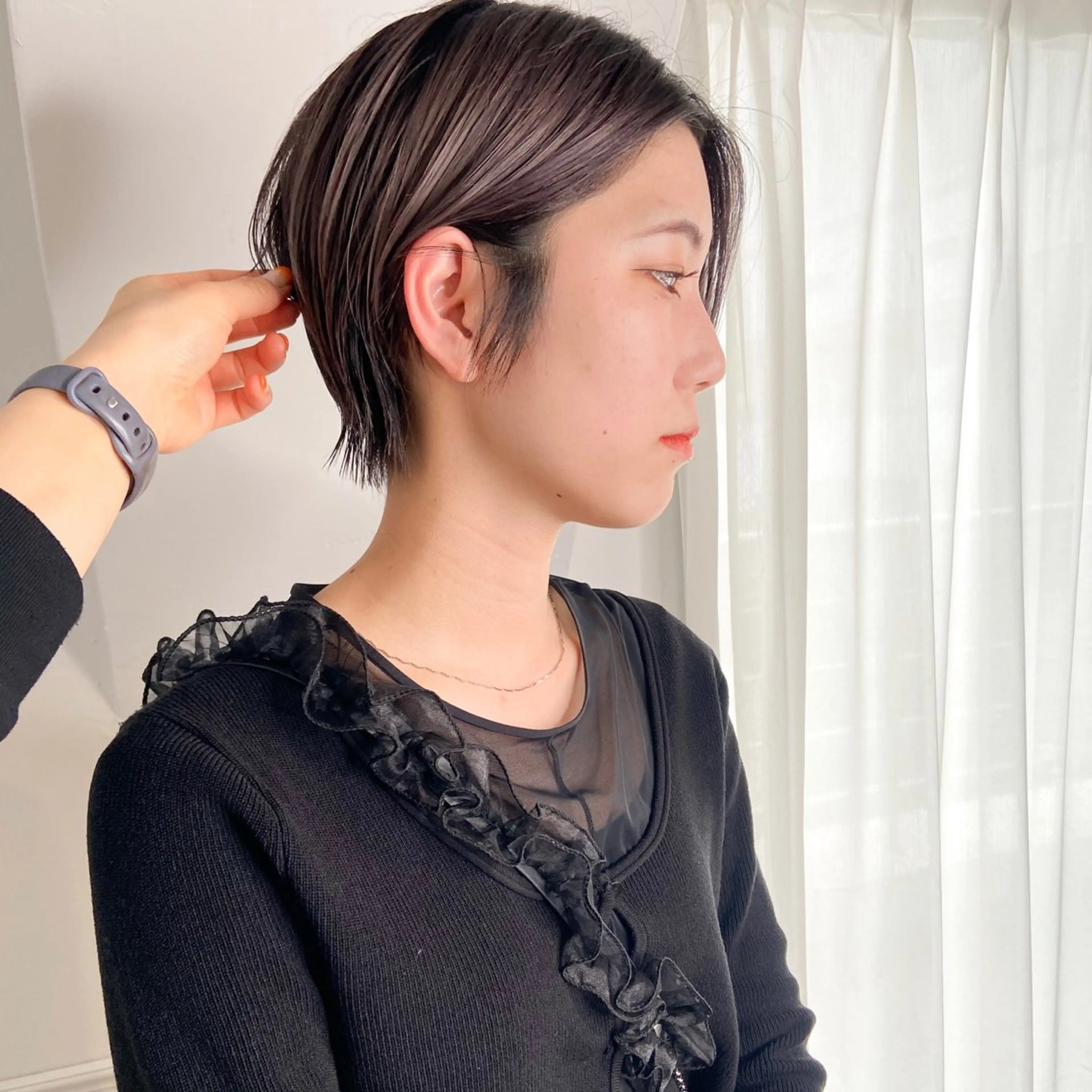 ショート カラー パーマ ヘアアレンジ ハンサムショート 丸みショート 似合わせカット ショートヘア memoto東三国店 🌼RENA🌼のマツエク・マツパデザイン
