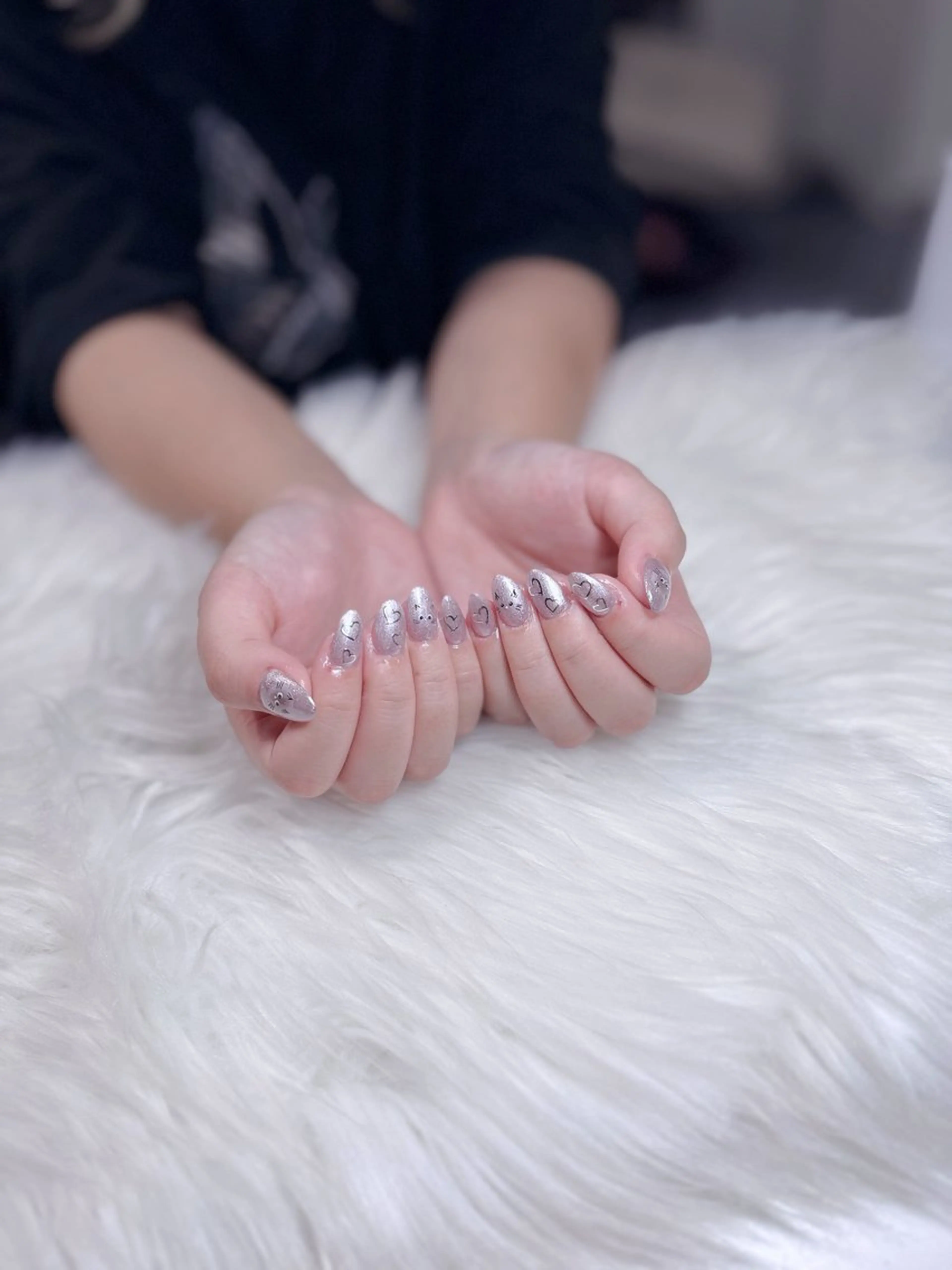 ネイル アートネイル オーロラネイル ジェルネイル 韓国ネイル ロングネイル ハンドネイル Nichi Nailsのネイルデザイン