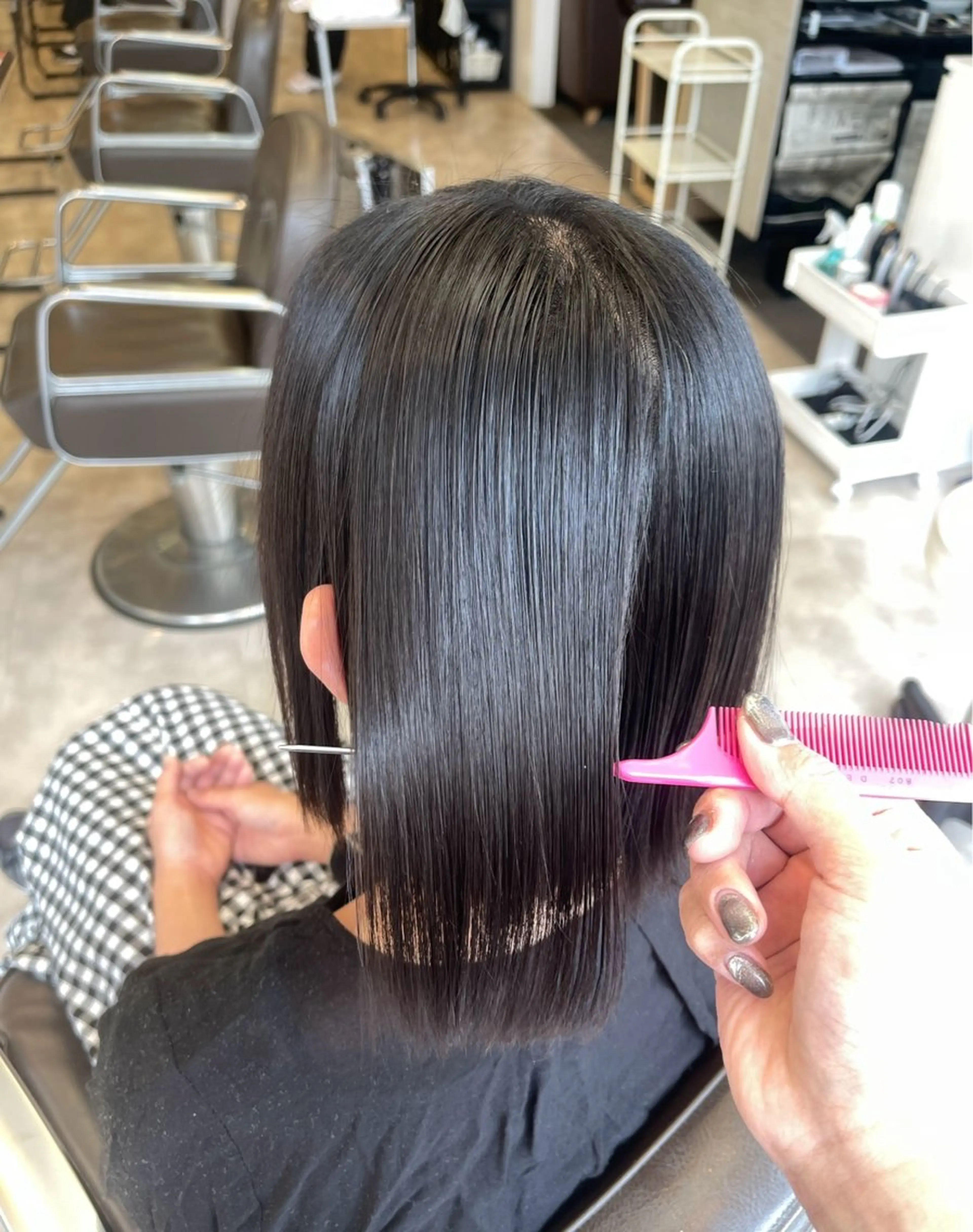 ミディアム 縮毛矯正 LABO.所属・門屋 和香那のヘアスタイル