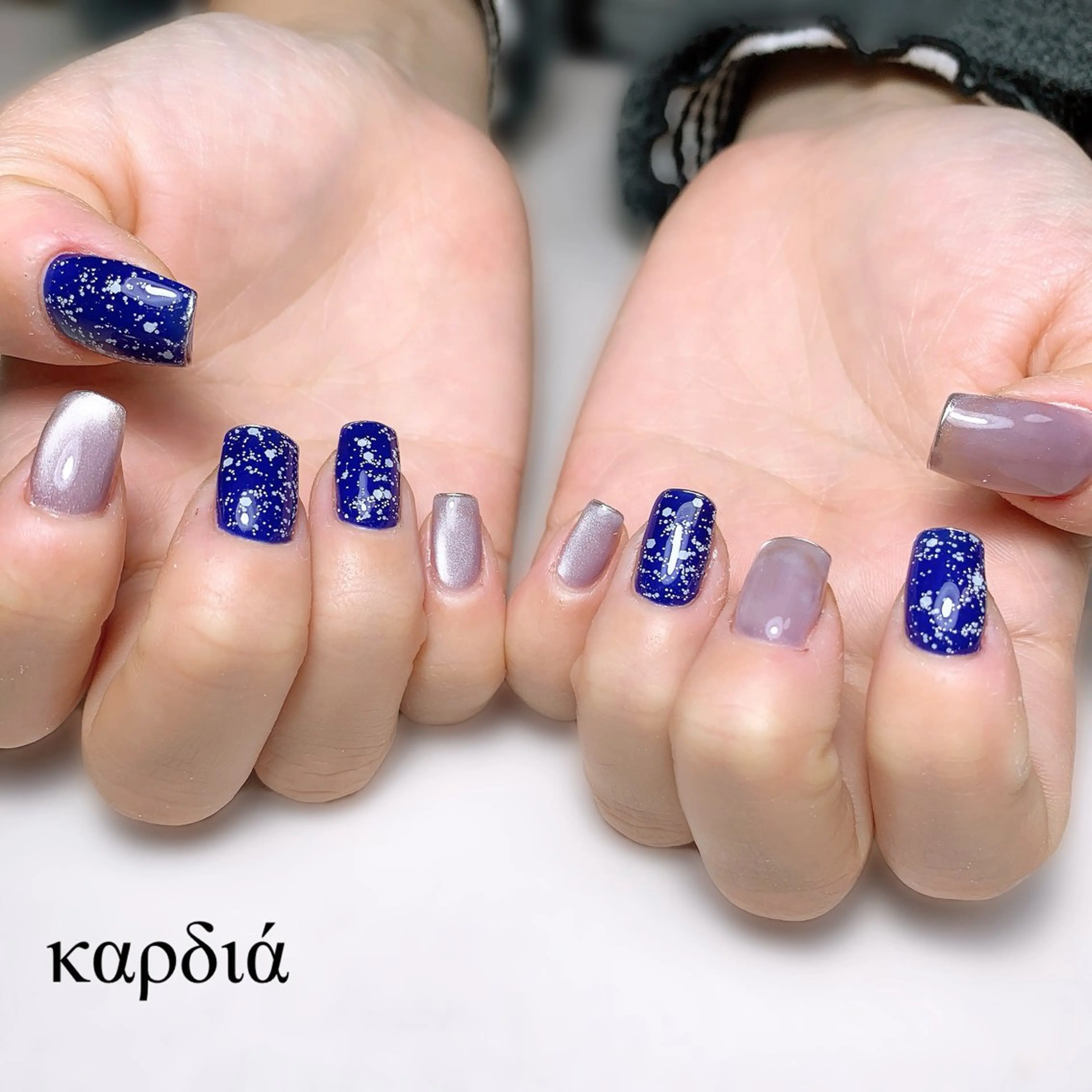 ネイル ハンドネイル καρδιά -ｶﾙﾃﾞｨｱ-のネイルデザイン