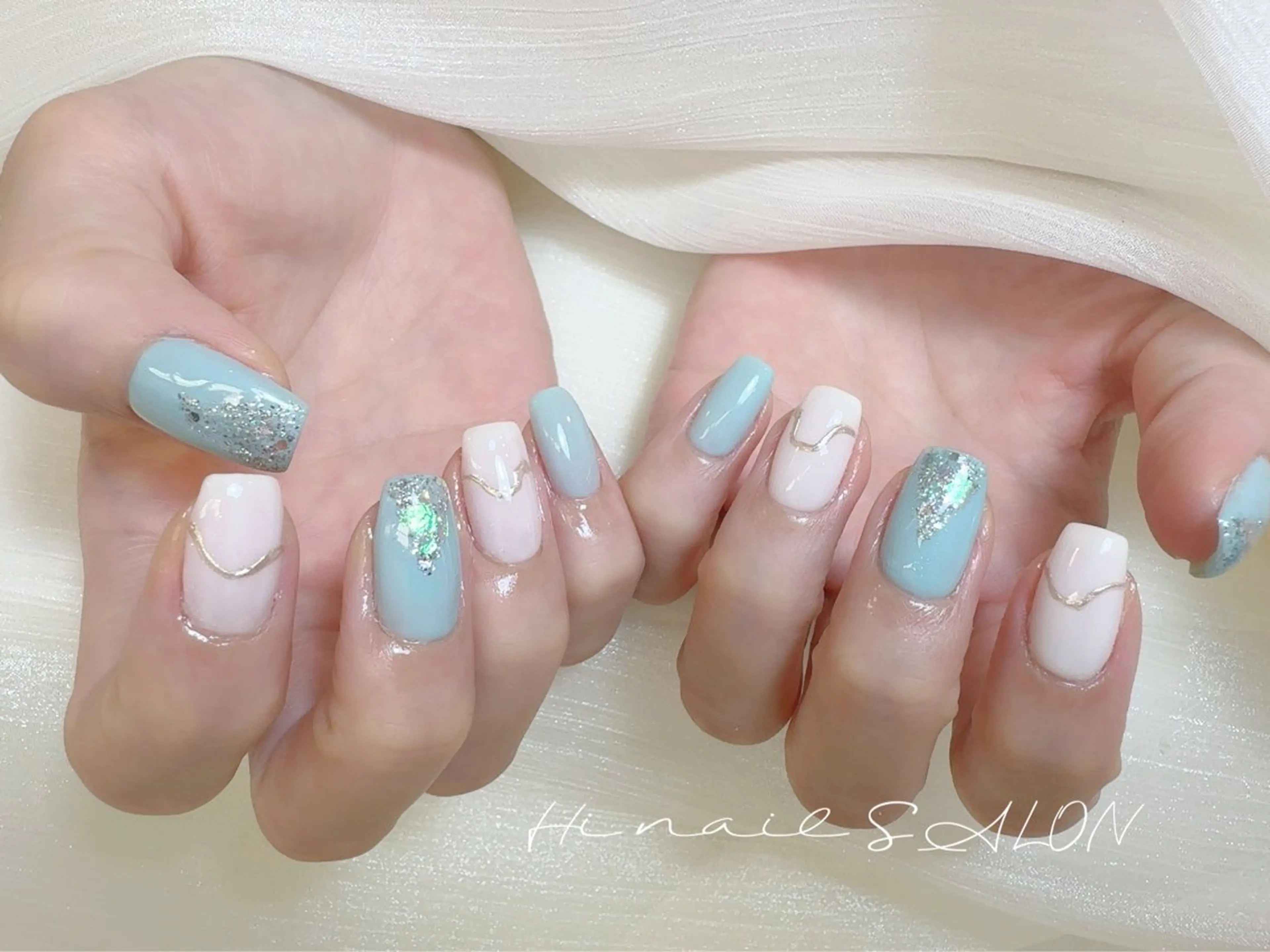 ネイル チークネイル フラッシュネイル フレンチネイル 韓国ネイル マグネットネイル ハンドネイル Hi nail Miyuki池袋東口のネイルデザイン