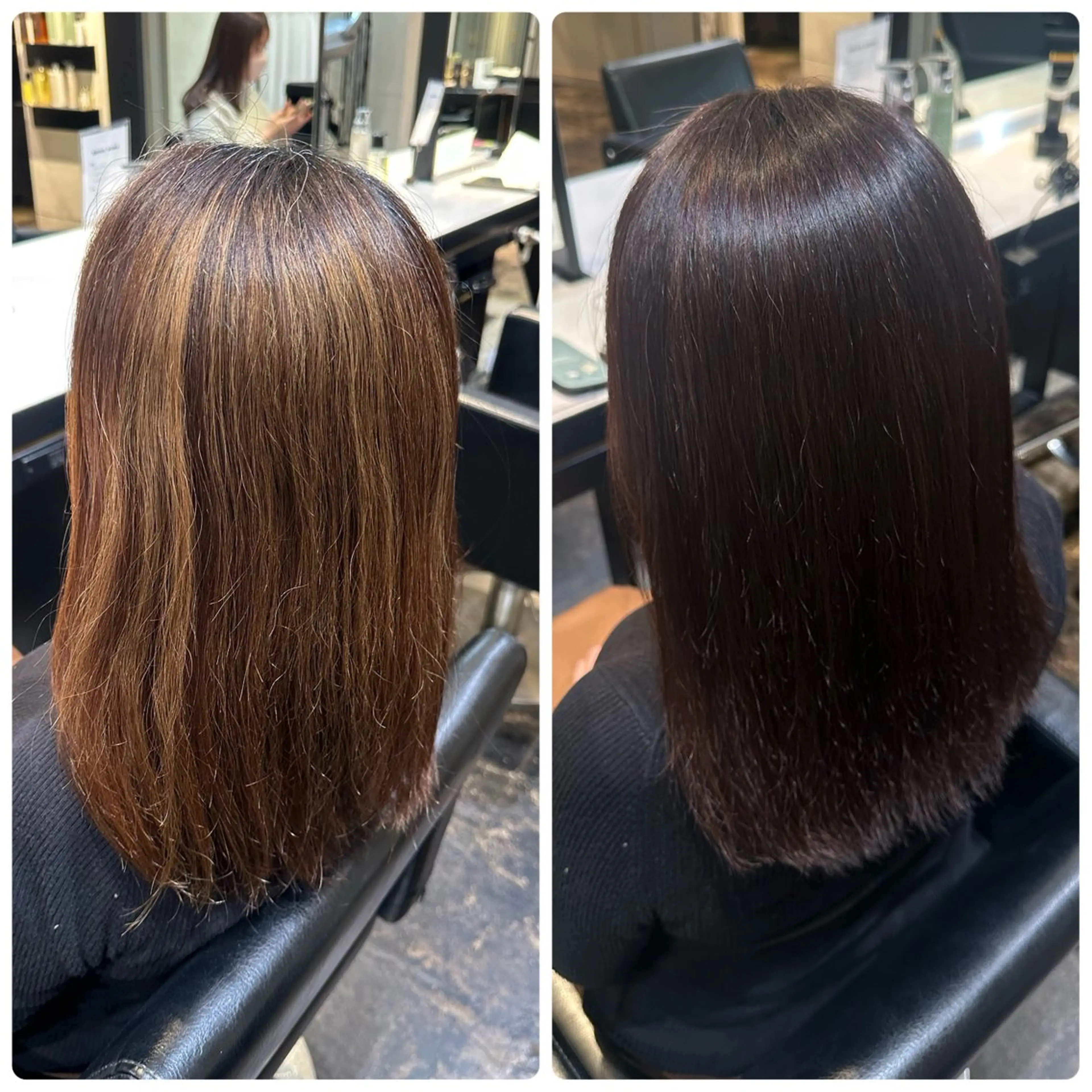 セミロング カラー 縮毛矯正 ENORE銀座店所属・👑髪質改善/ カット👑拓海のヘアスタイル