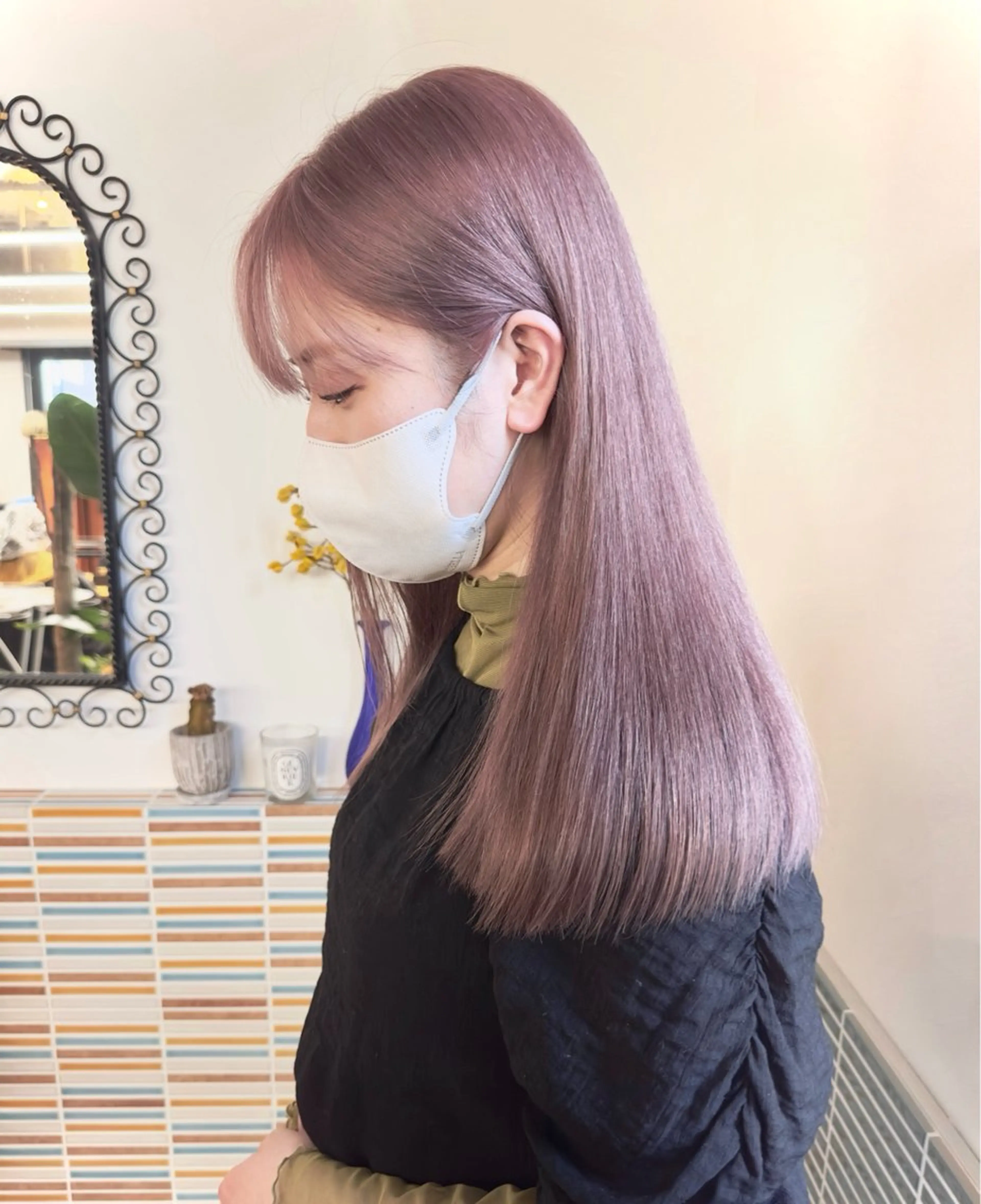 セミロング カラー ヘアカラー 💚ブリーチカラー 指名🥇💚ユウスケのヘアスタイル