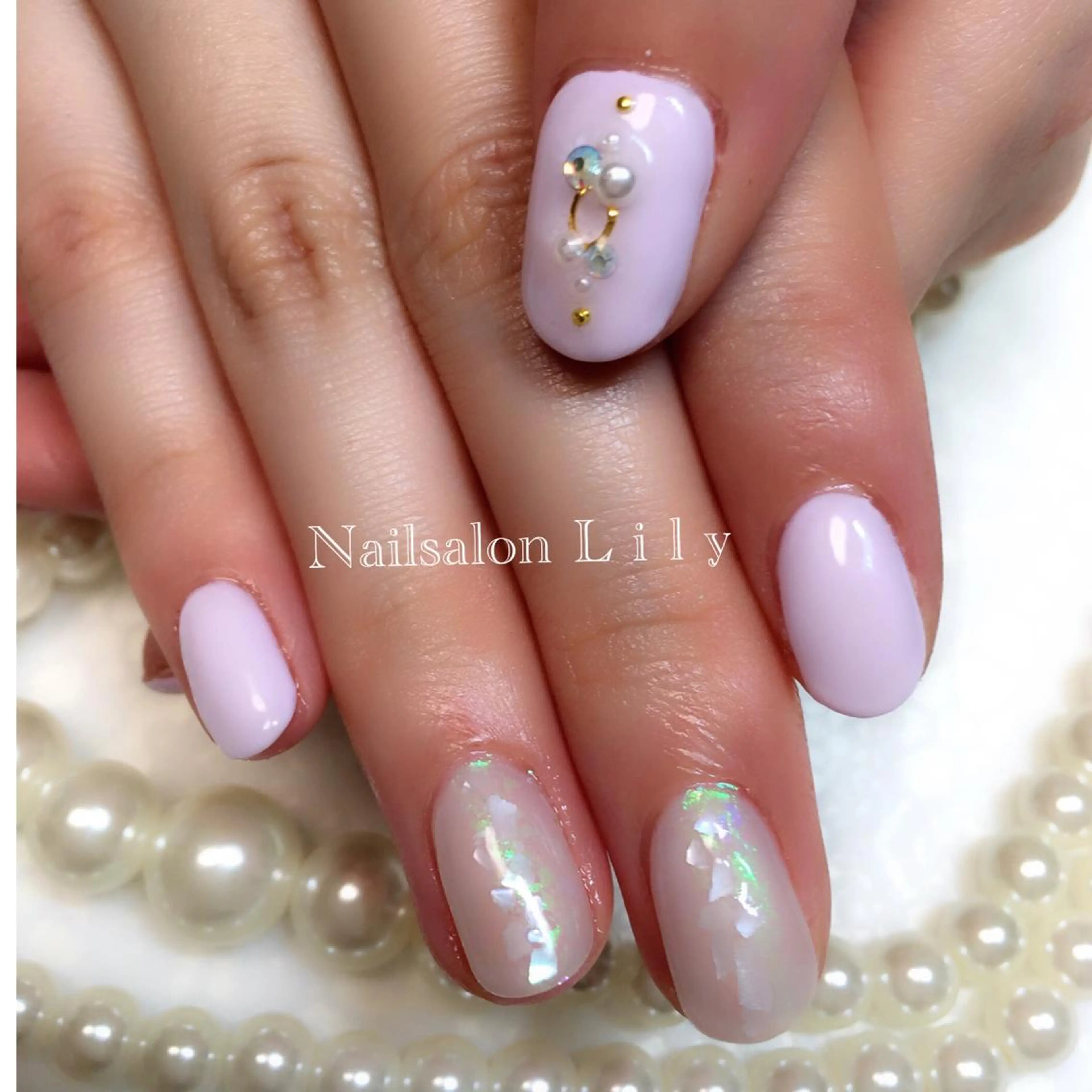 ネイル パープル 春ネイル Nailsalon Lilyのネイルデザイン