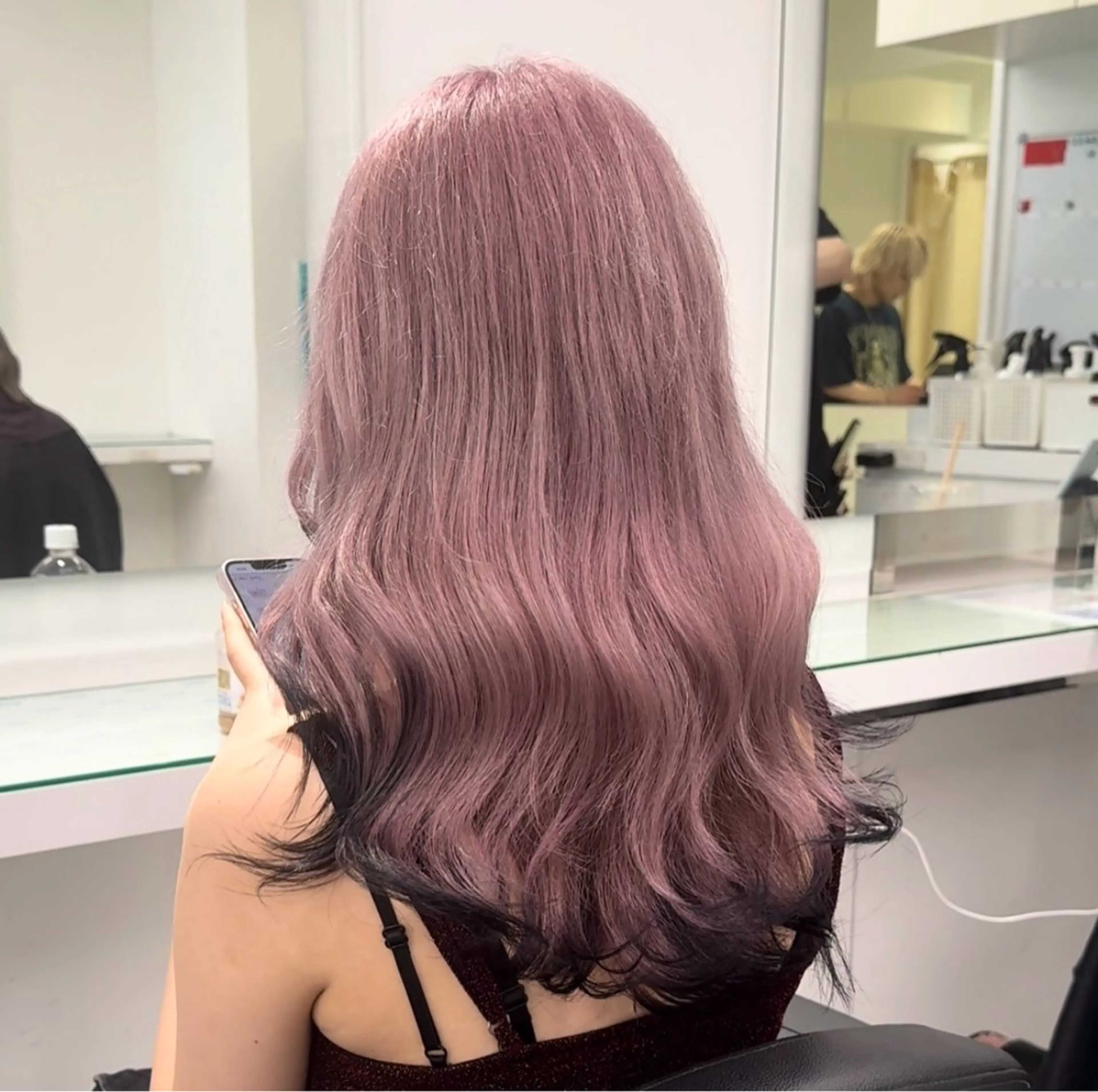 ロング カラー ヘアアレンジ ヘアカラー トリートメント ヘッドスパ ヘアセット ハイトーン艶カラー 🤍ゆうひのヘアスタイル