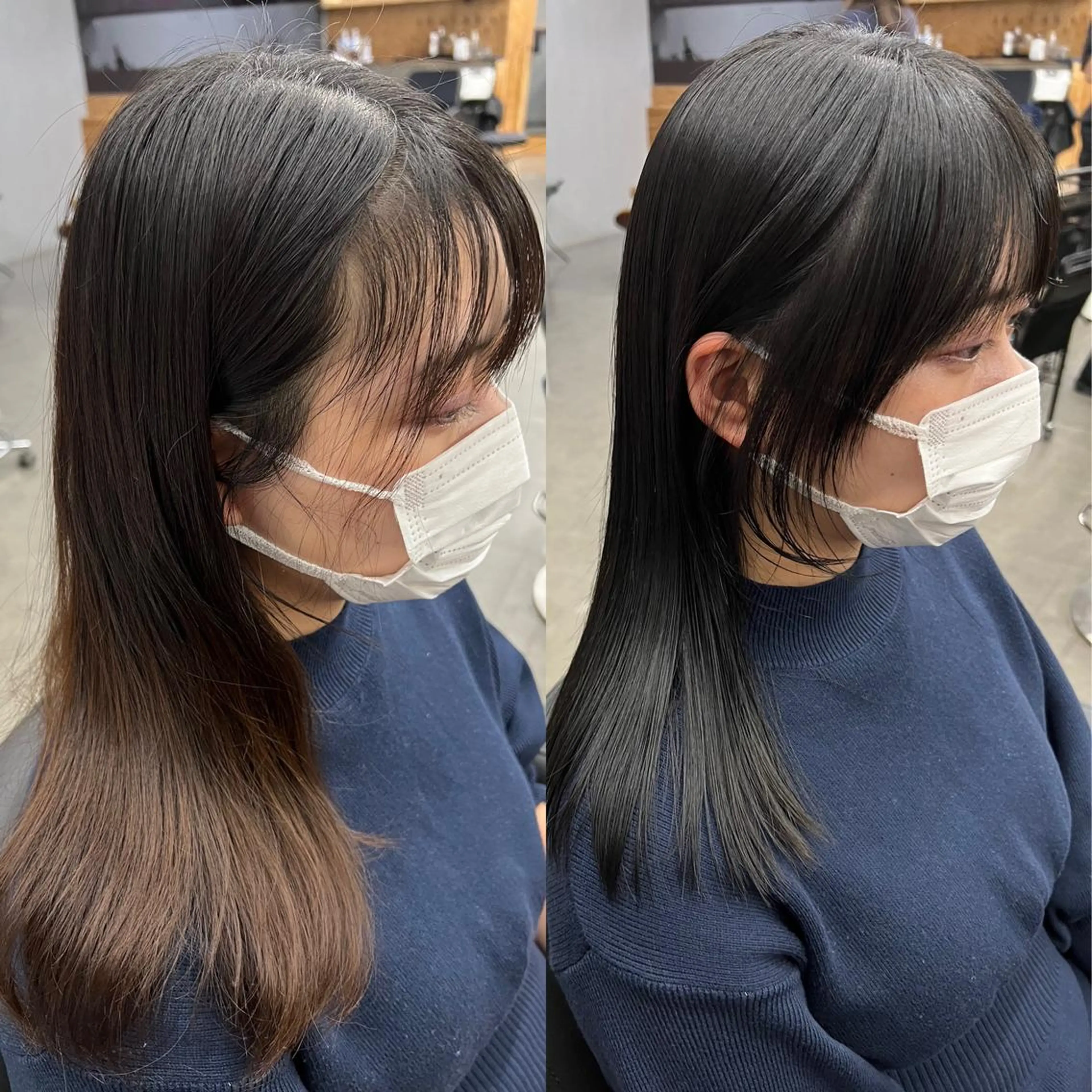 ミディアム カラー カット ヘアカラー トリートメント お顔まわりカット🌱 emo.村松泉綺のヘアスタイル