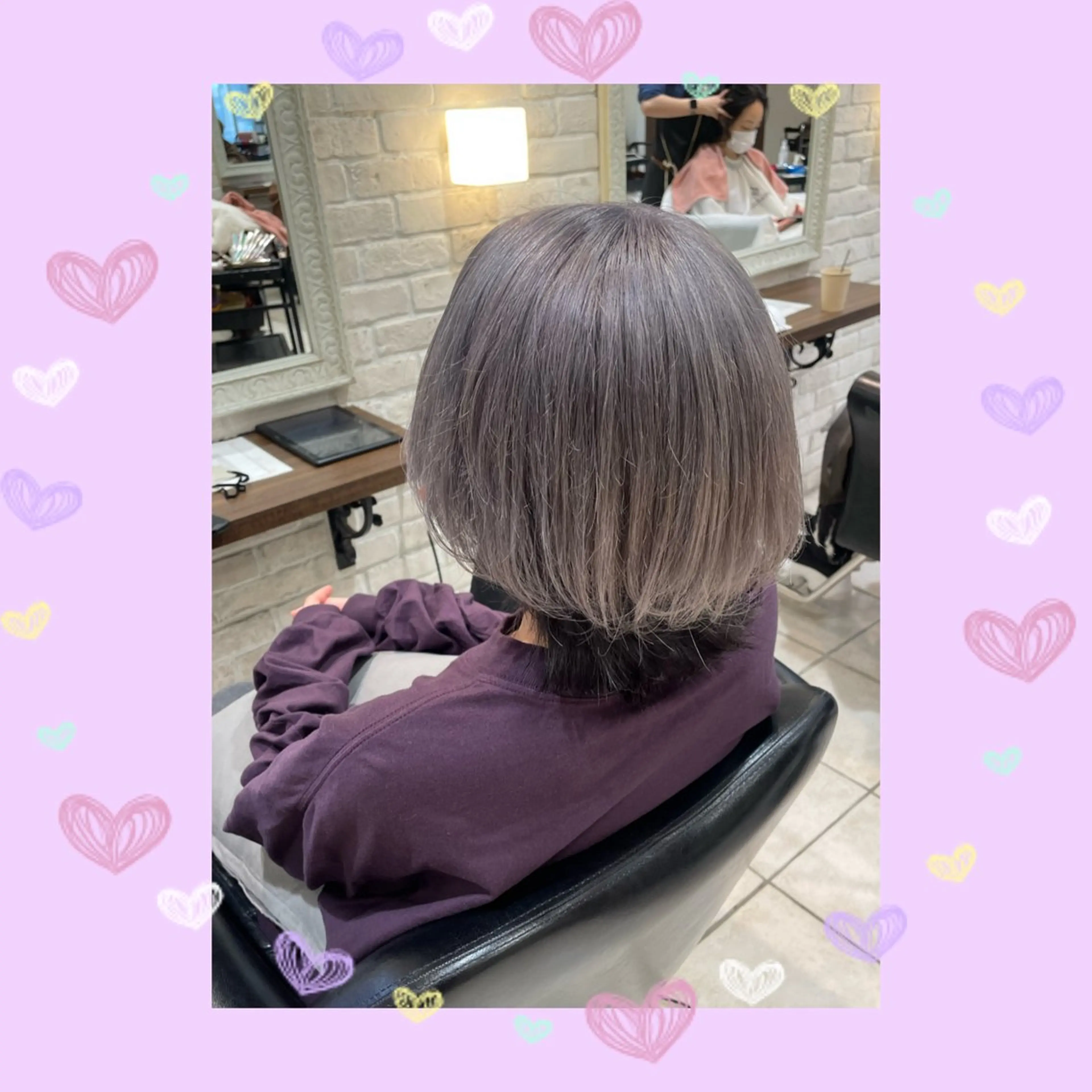 ミディアム カラー ヘアアレンジ ウルフカット 🦄ブリーチ💜エク ステ💜MIU🦄のヘアスタイル