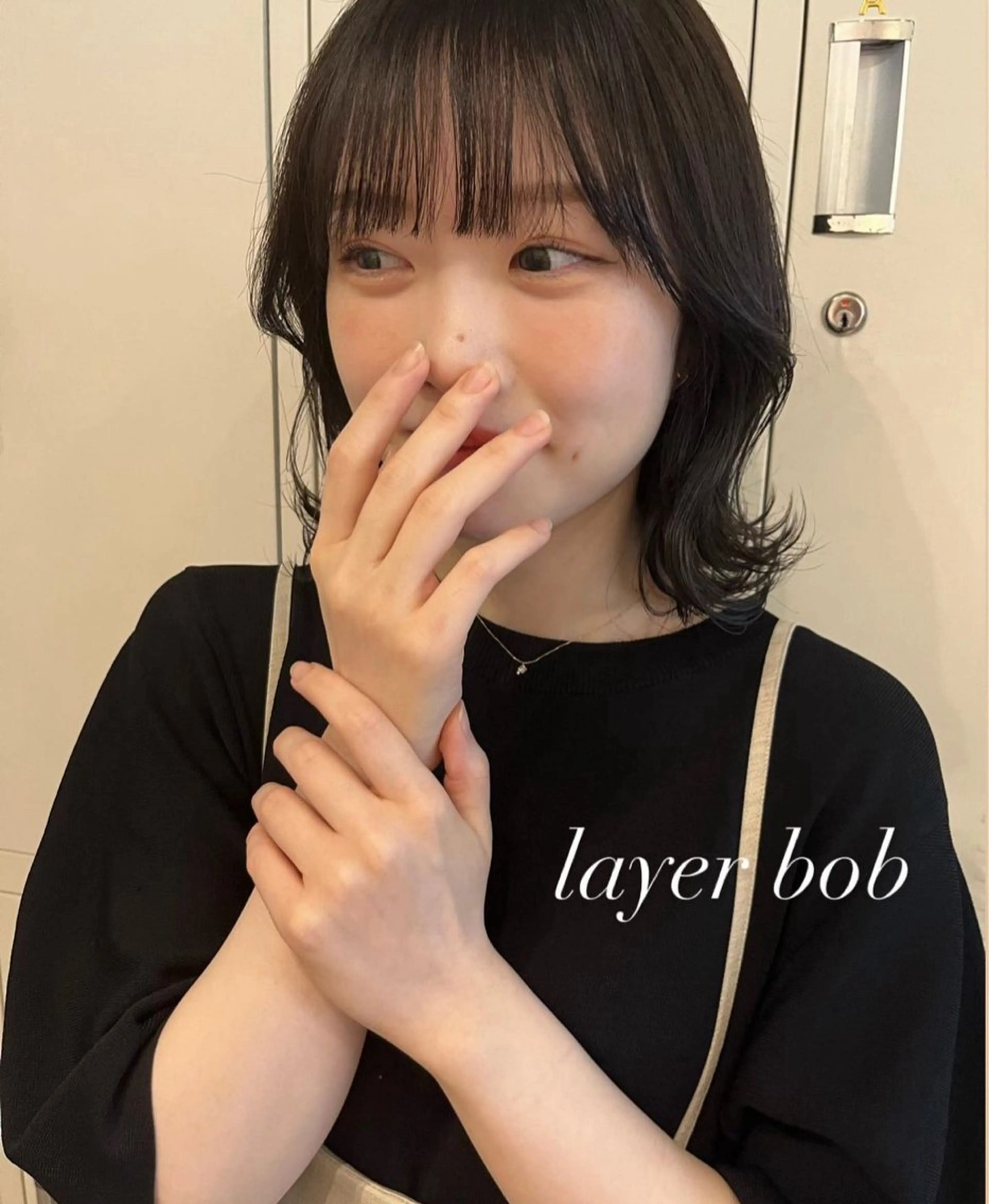 ショート ボブレイヤー ボブ 顔まわりレイヤー レイヤーカット N°+aero 🤍ユメのヘアスタイル