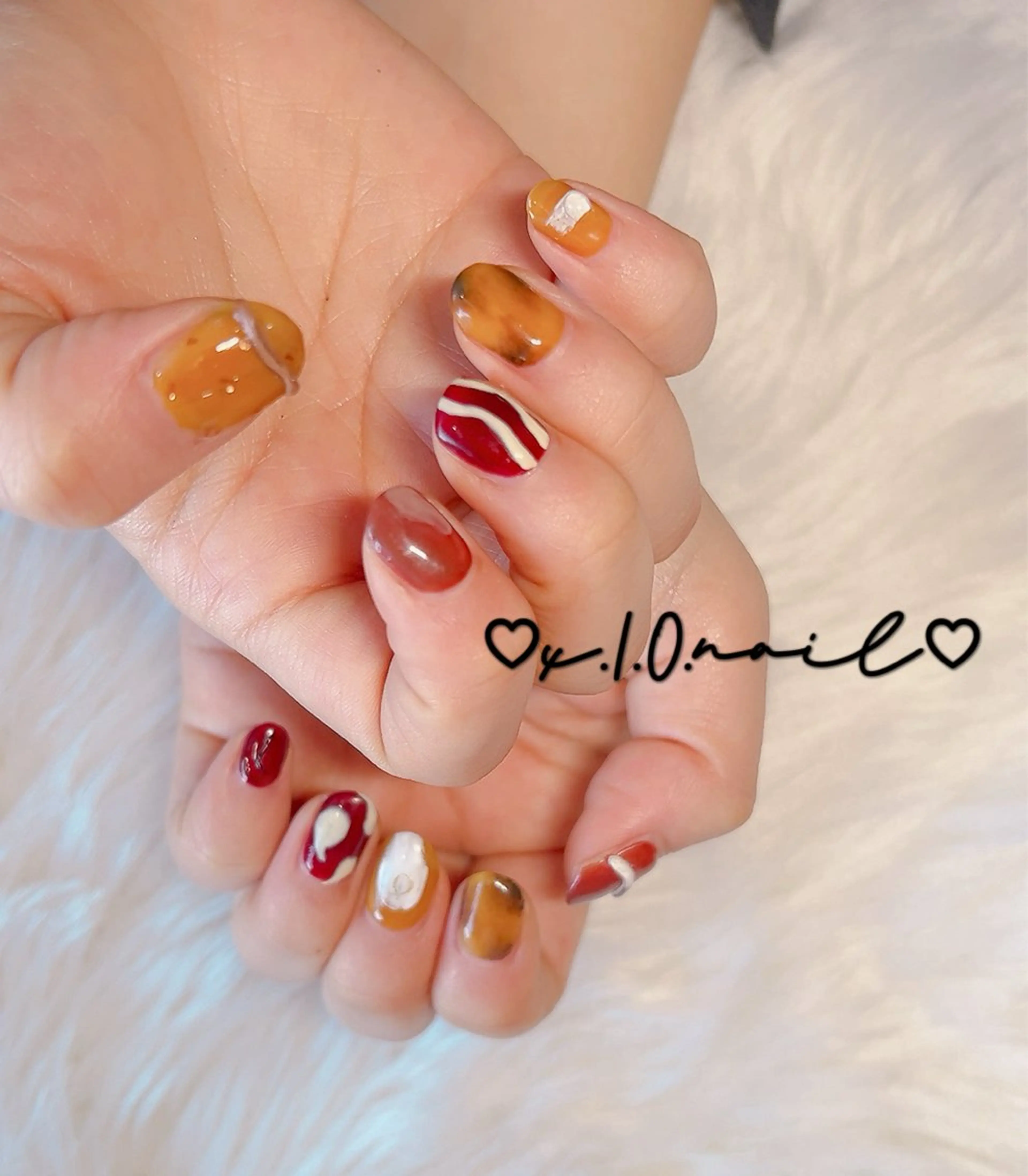 ネイル アニマル柄 アートネイル 持ち込み ニュアンスネイル ネイルチップ ハンドネイル x.1.0.nail ♡Cのネイルデザイン