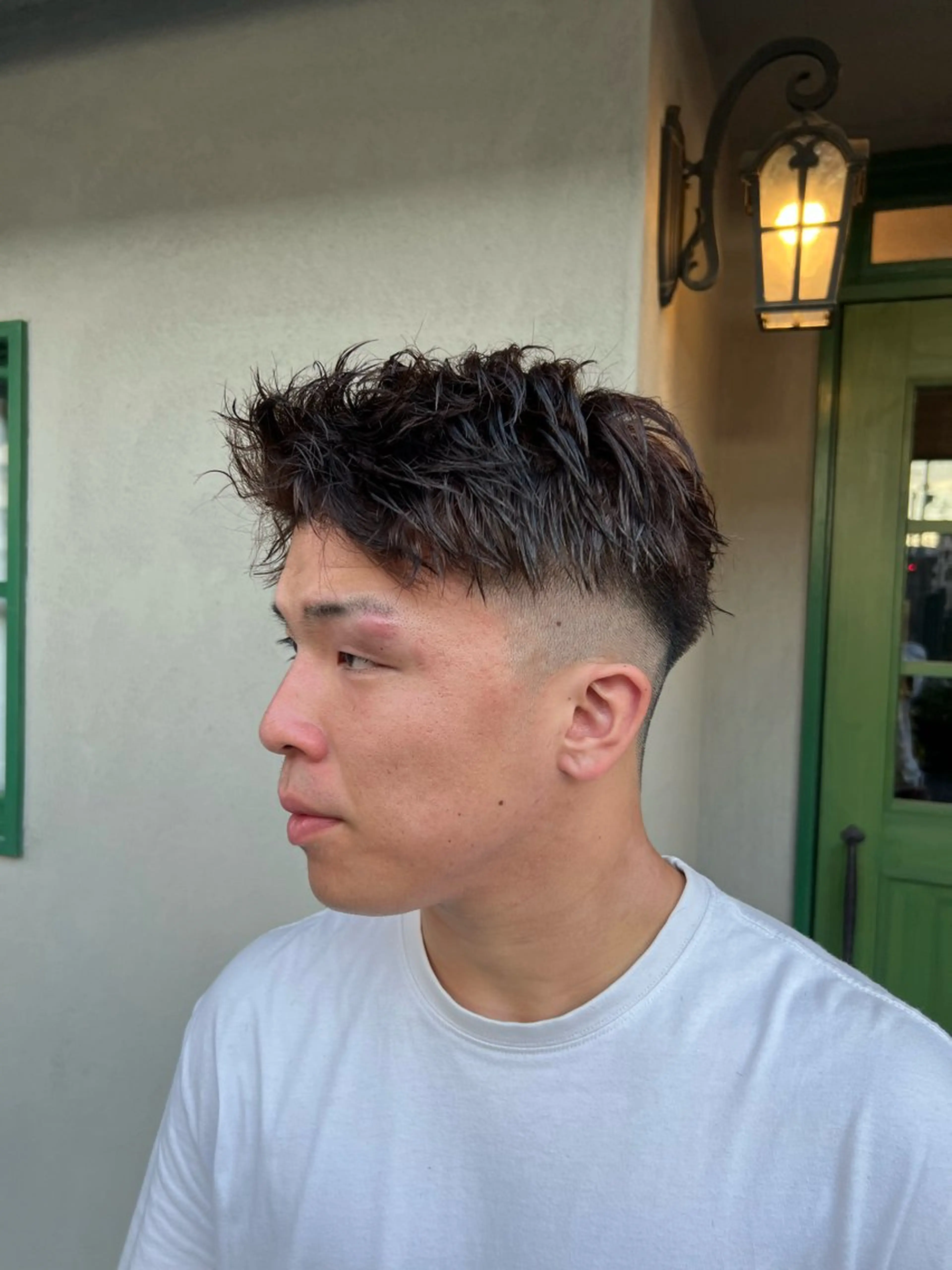ショート メンズ フェードカット SHION men's permのヘアスタイル