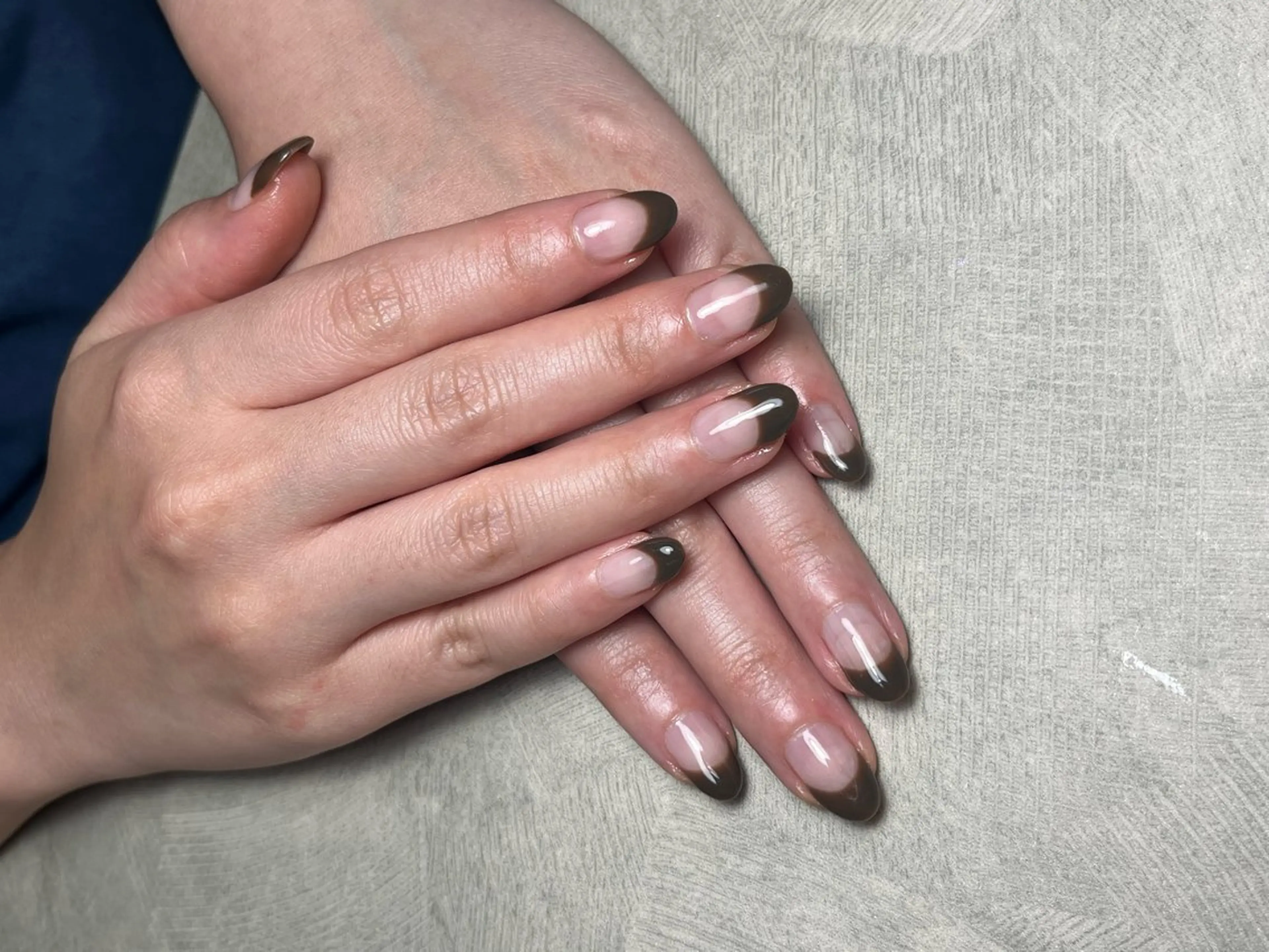 ネイル ブラウン フレンチネイル ハンドネイル MIKA ♡のネイルデザイン