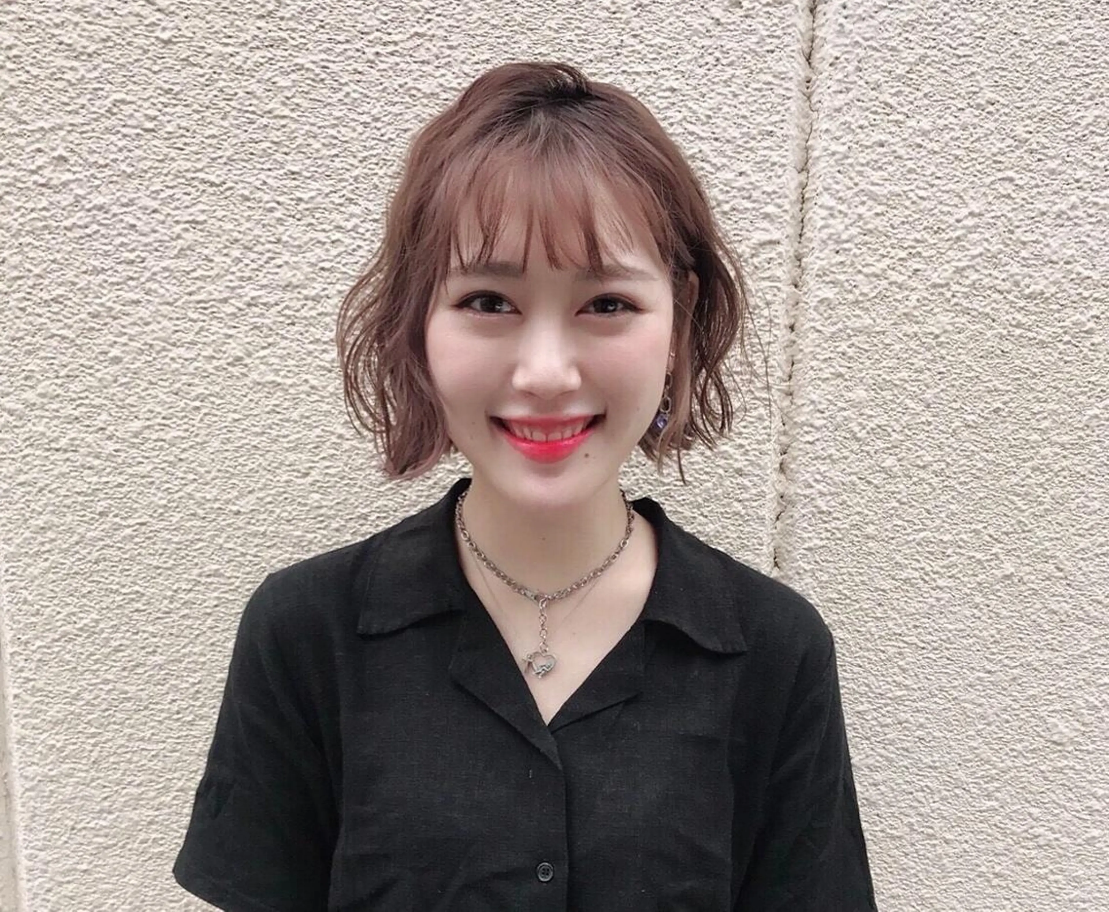 ショート 切りっぱなしボブ ボブ シースルーバング ♡ma ki♡のヘアスタイル