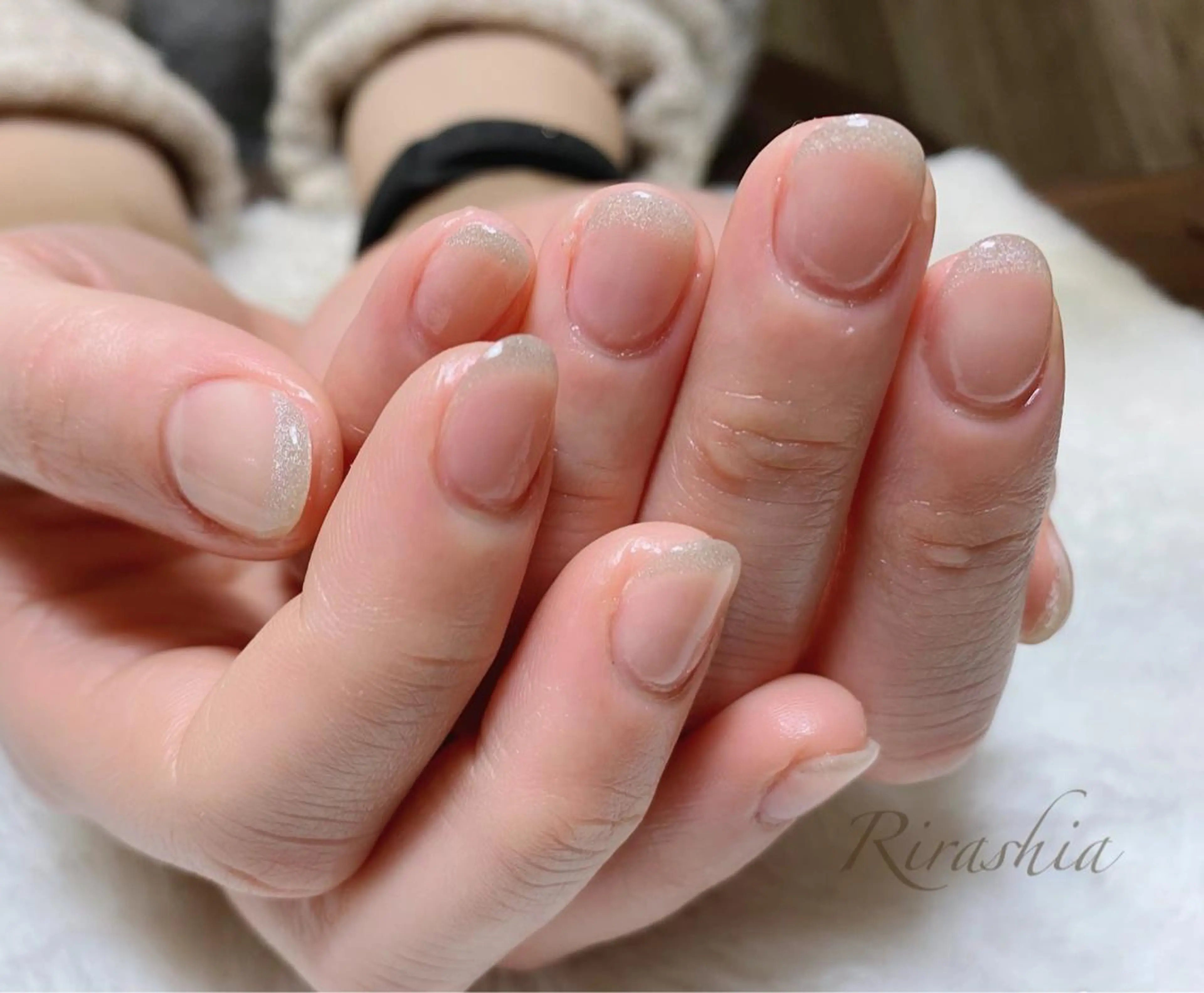 ネイル フレンチネイル ショートネイル ハンドネイル ハンドケア うる艶♡透明感ネイル Rirashiaのネイルデザイン