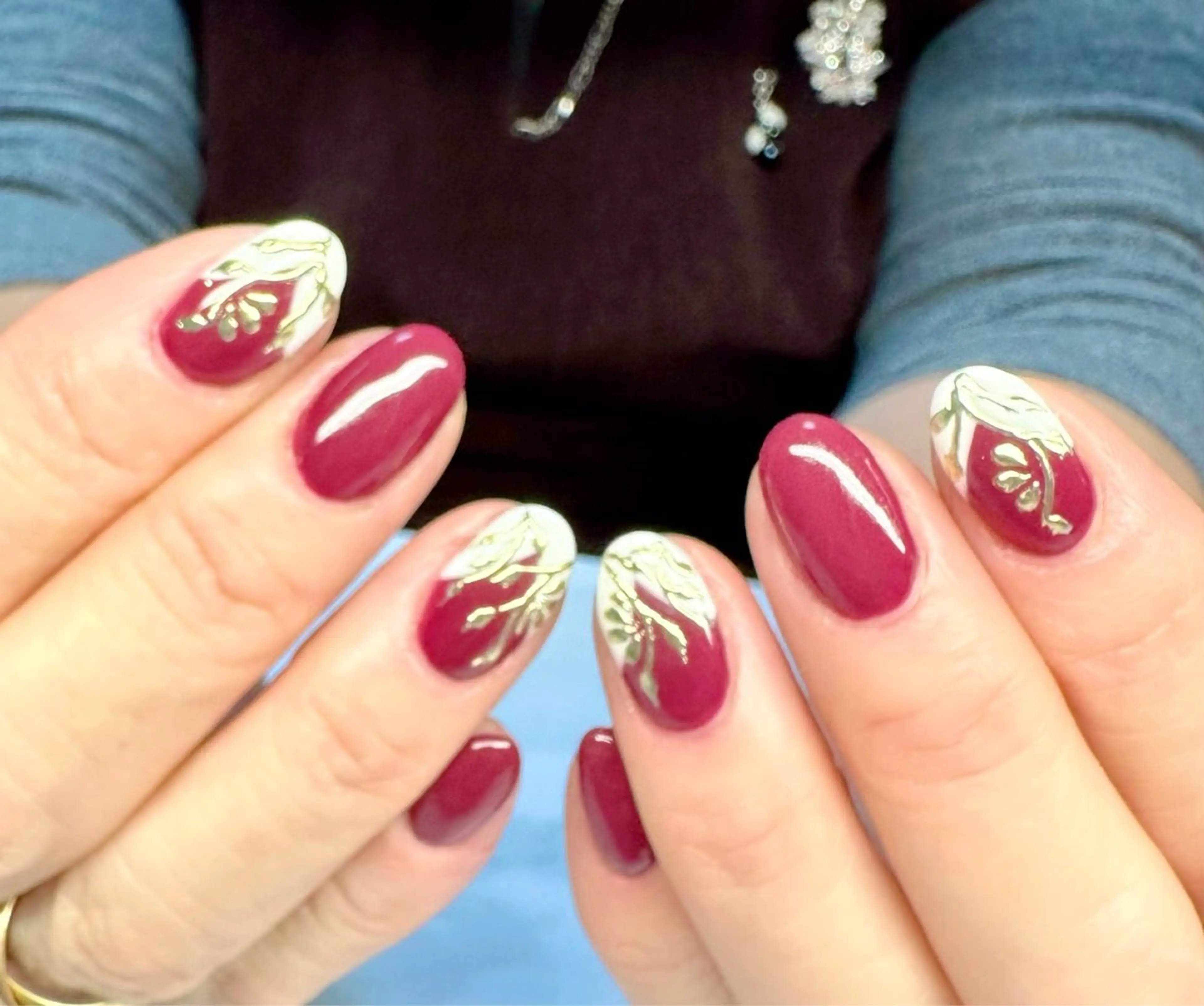 ネイル アートネイル フレンチネイル ワンカラーネイル 冬ネイル M.N_ nailのネイルデザイン