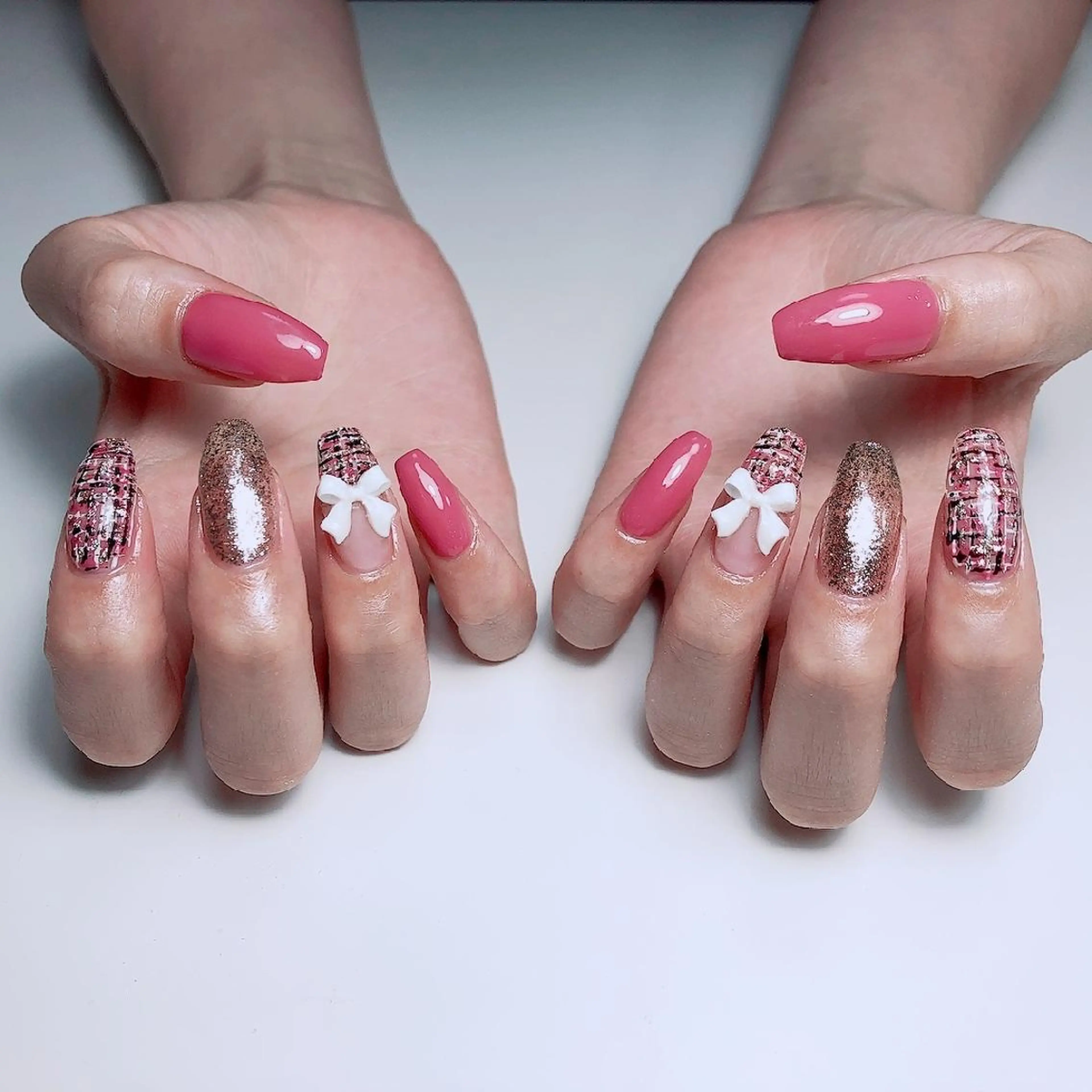 ロング ネイル リボン ☺︎山部 志麻☺︎のネイルデザイン