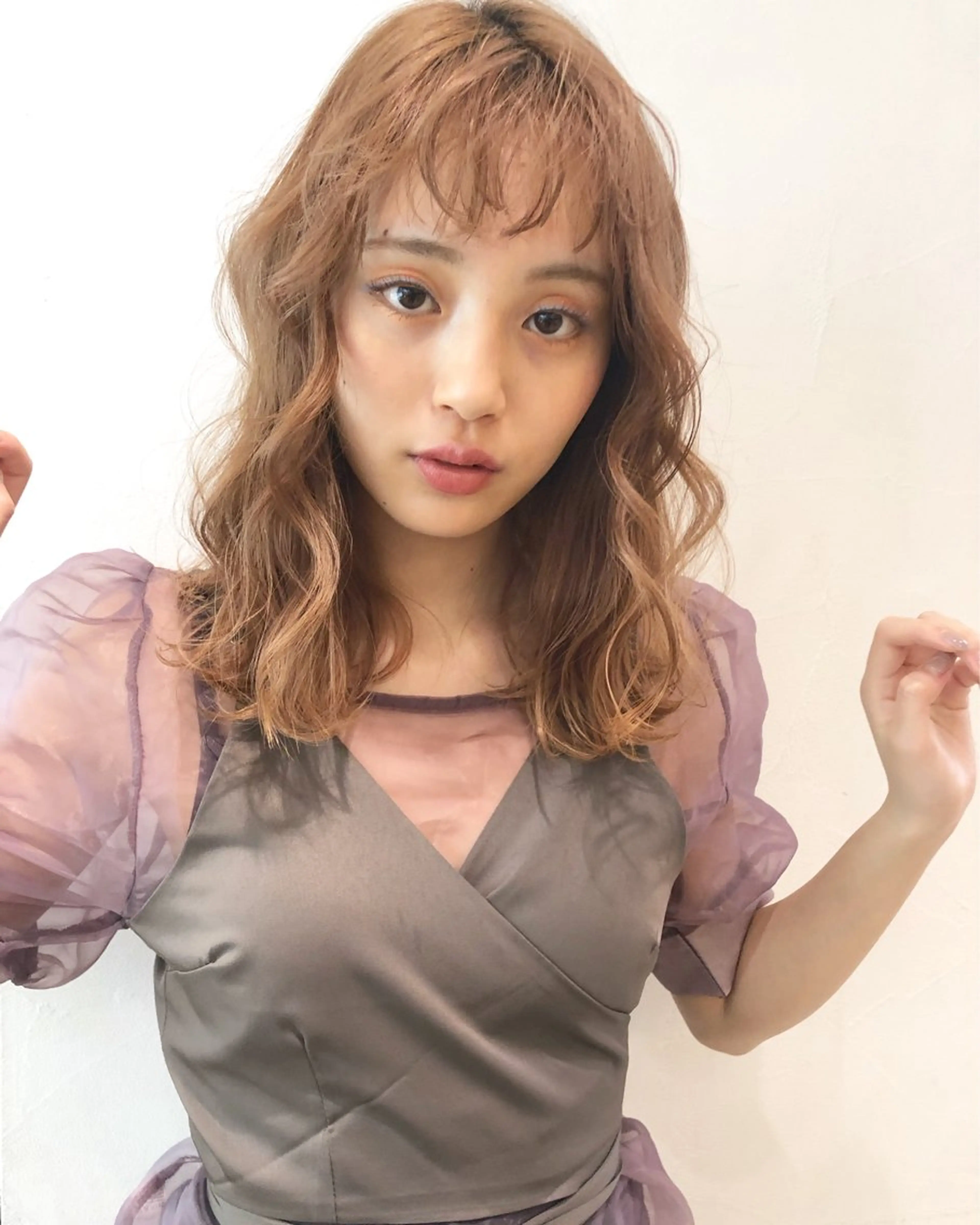 ロング 縮毛矯正、 押野七大のヘアスタイル