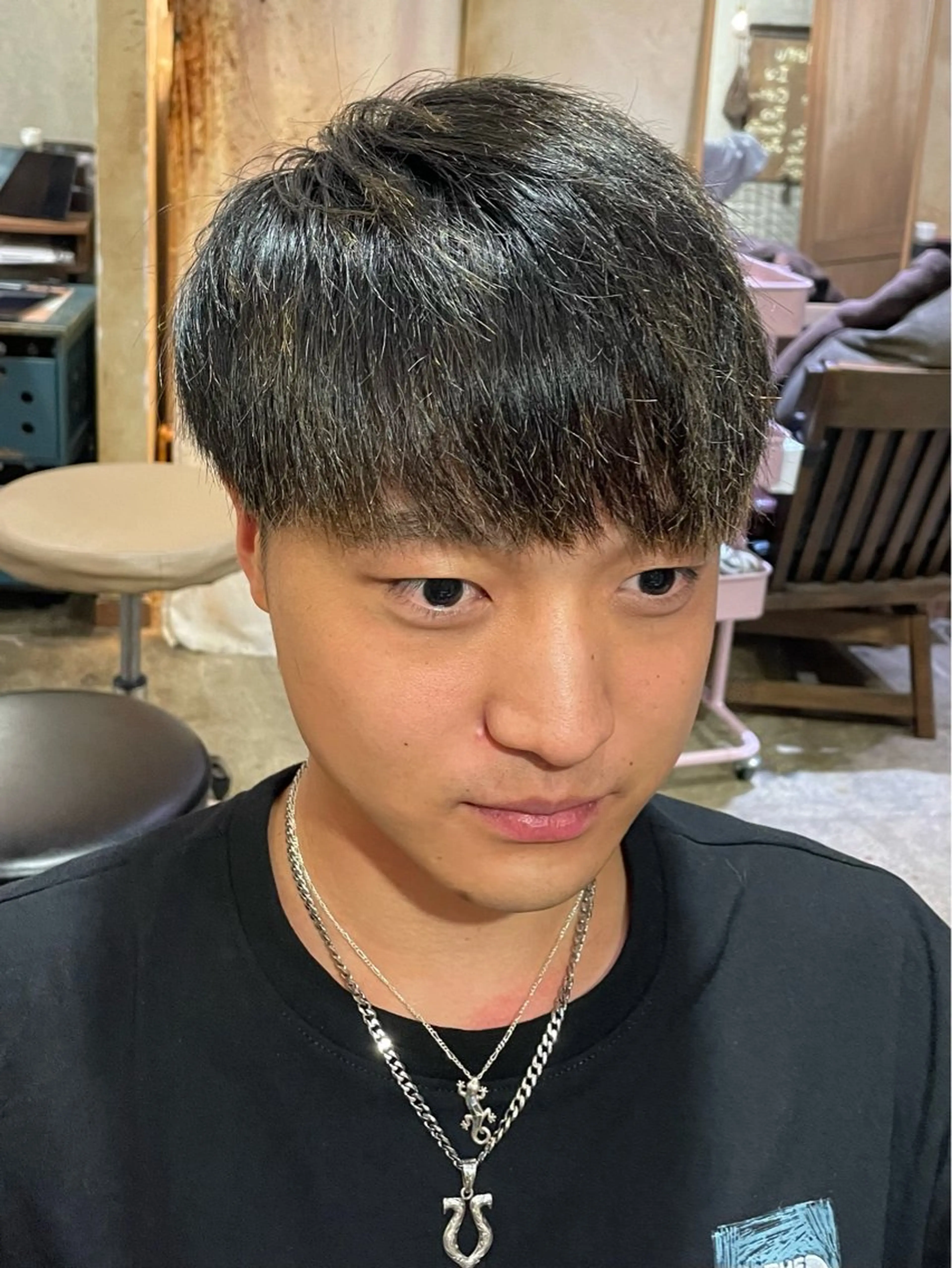 ミディアム メンズ マッシュ カット 🔥メンズ特化🔥 塩拓巳のヘアスタイル