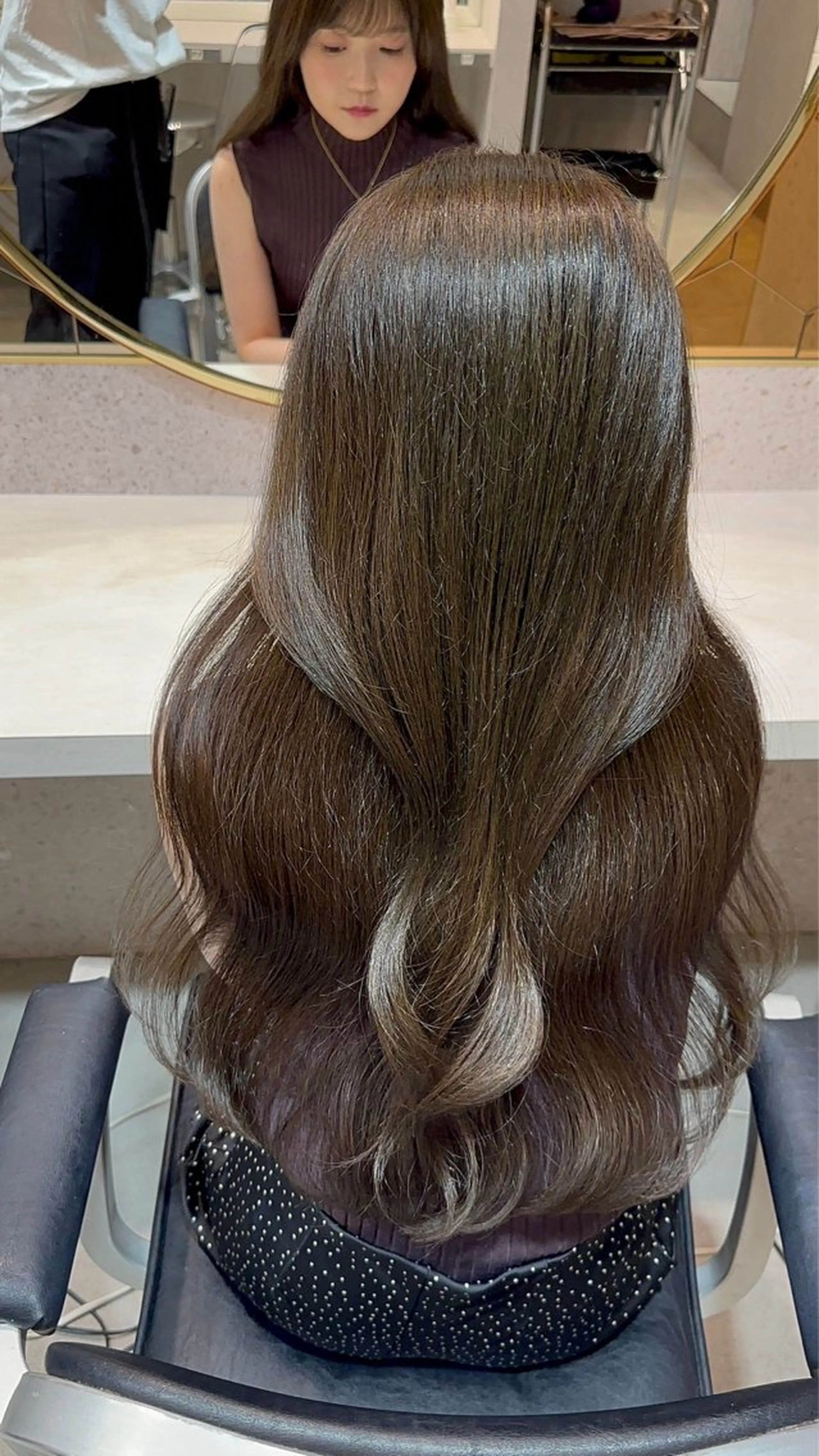 ロング くびれヘア レイヤーカット カット ヘアカラー トリートメント 新宿/韓国レイヤー/ 顔周りカット松本美晴のヘアスタイル