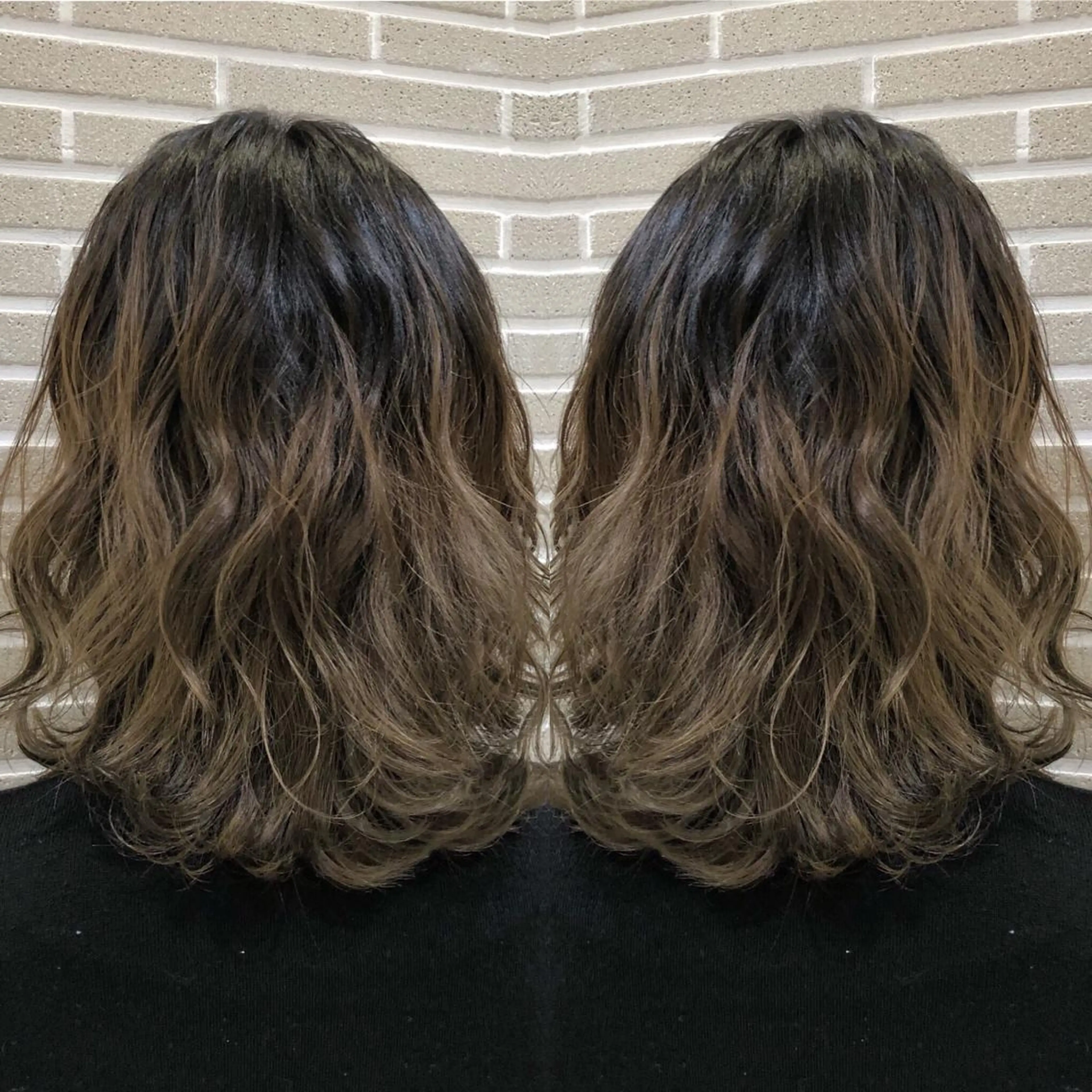 ミディアム カラー ヘアアレンジ カット ヘアカラー トリートメント 山北 咲子のヘアスタイル