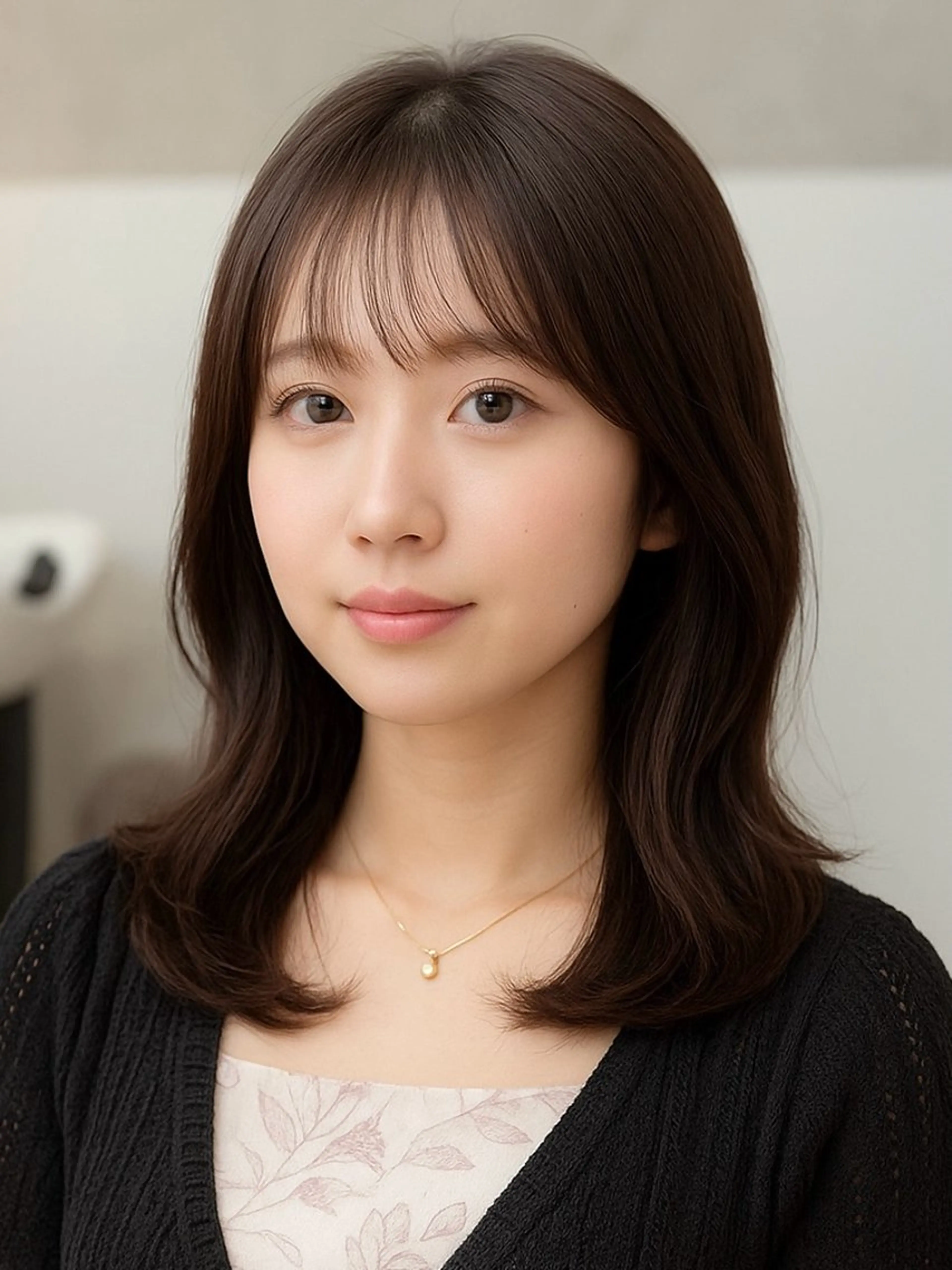 ミディアム カット ヘアカラー 鎌倉 楓麻のヘアスタイル