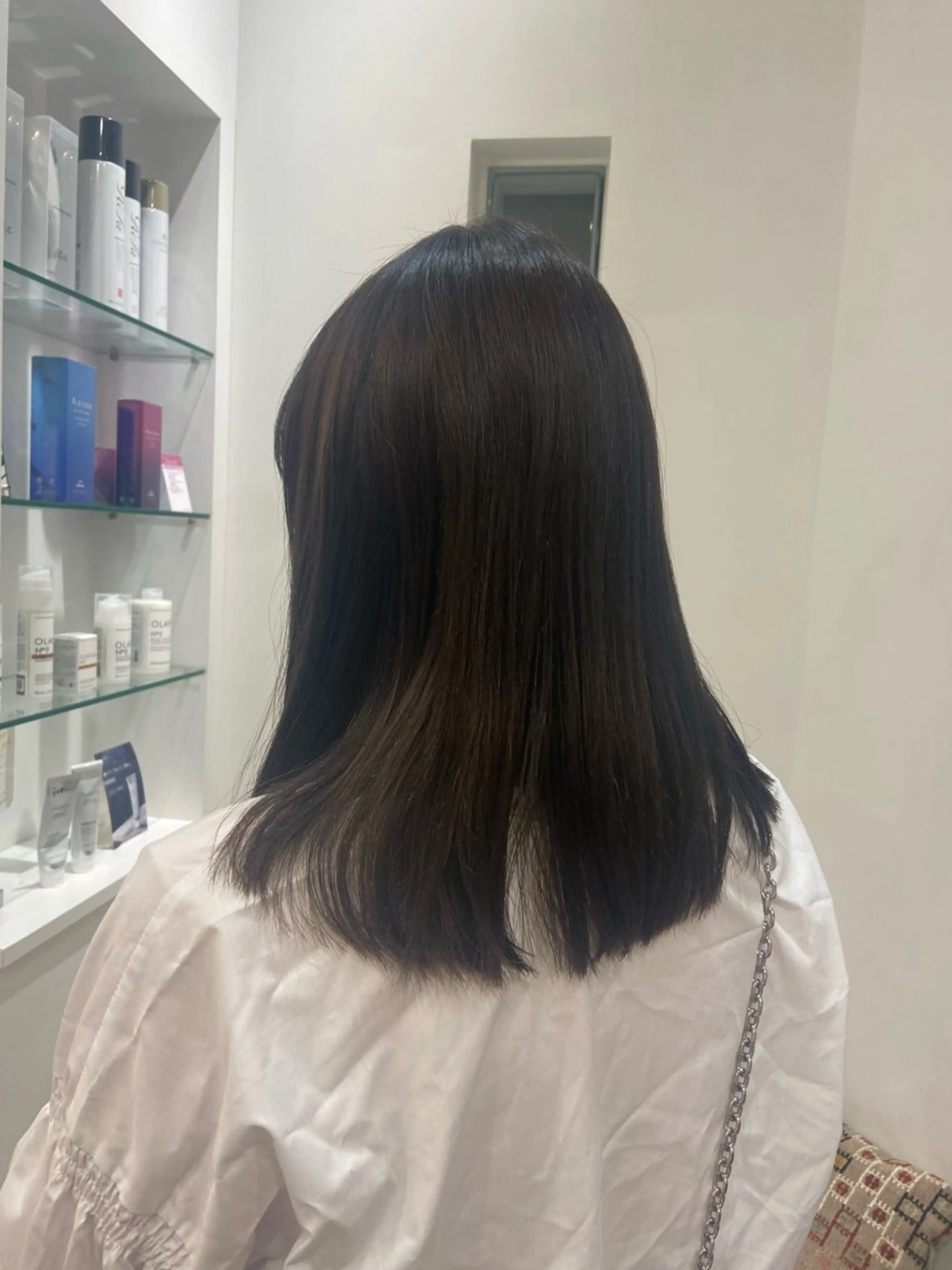 セミロング カラー グレージュ カット 縮毛矯正 トリートメント atelier doux dimanche（アトリエ・ドゥー・ディマンシュ）所属・Fukamiレイヤー 透明感カラーのヘアスタイル