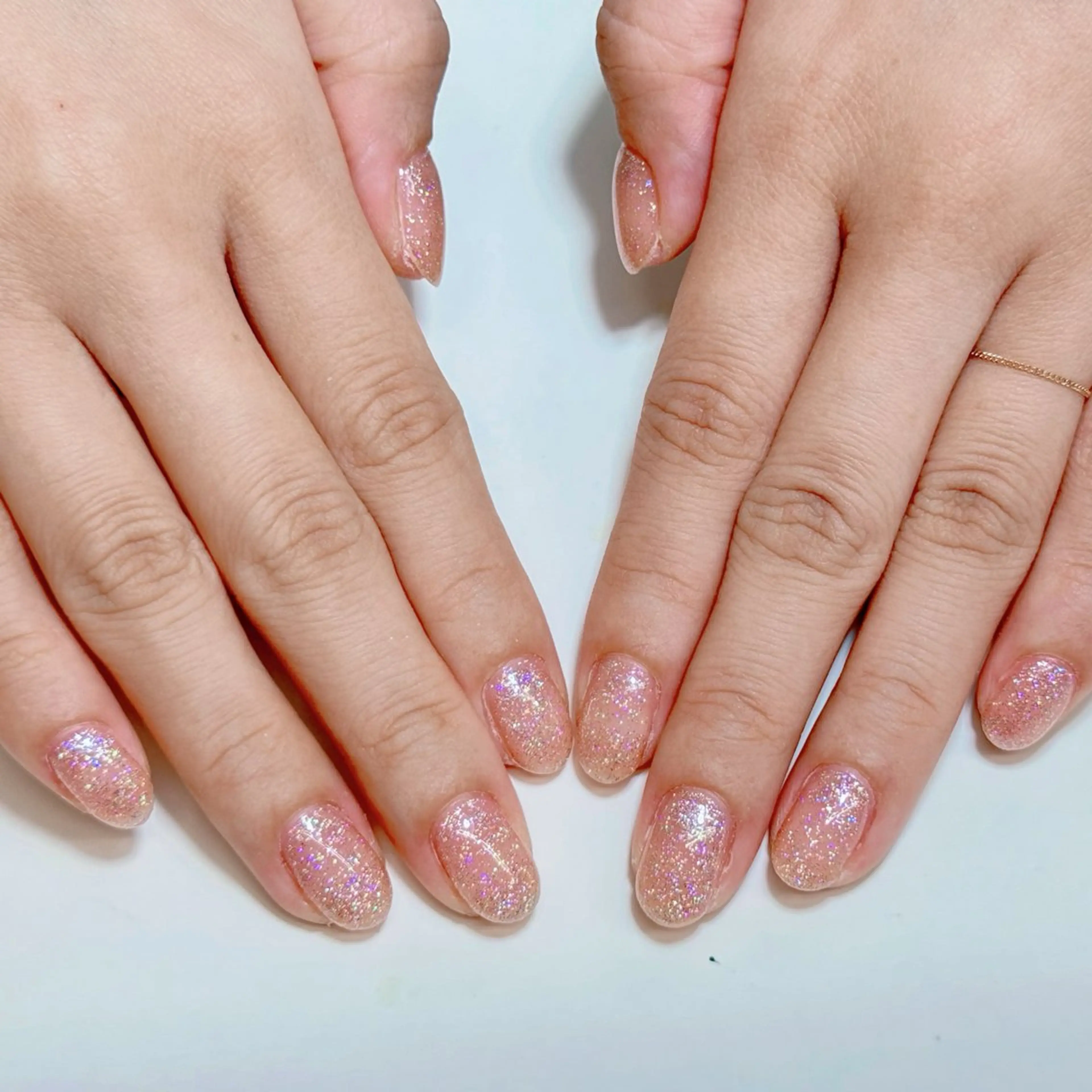 ネイル ラメ(グリッター) ワンカラーネイル ピンク Alisa nail Rinのネイルデザイン