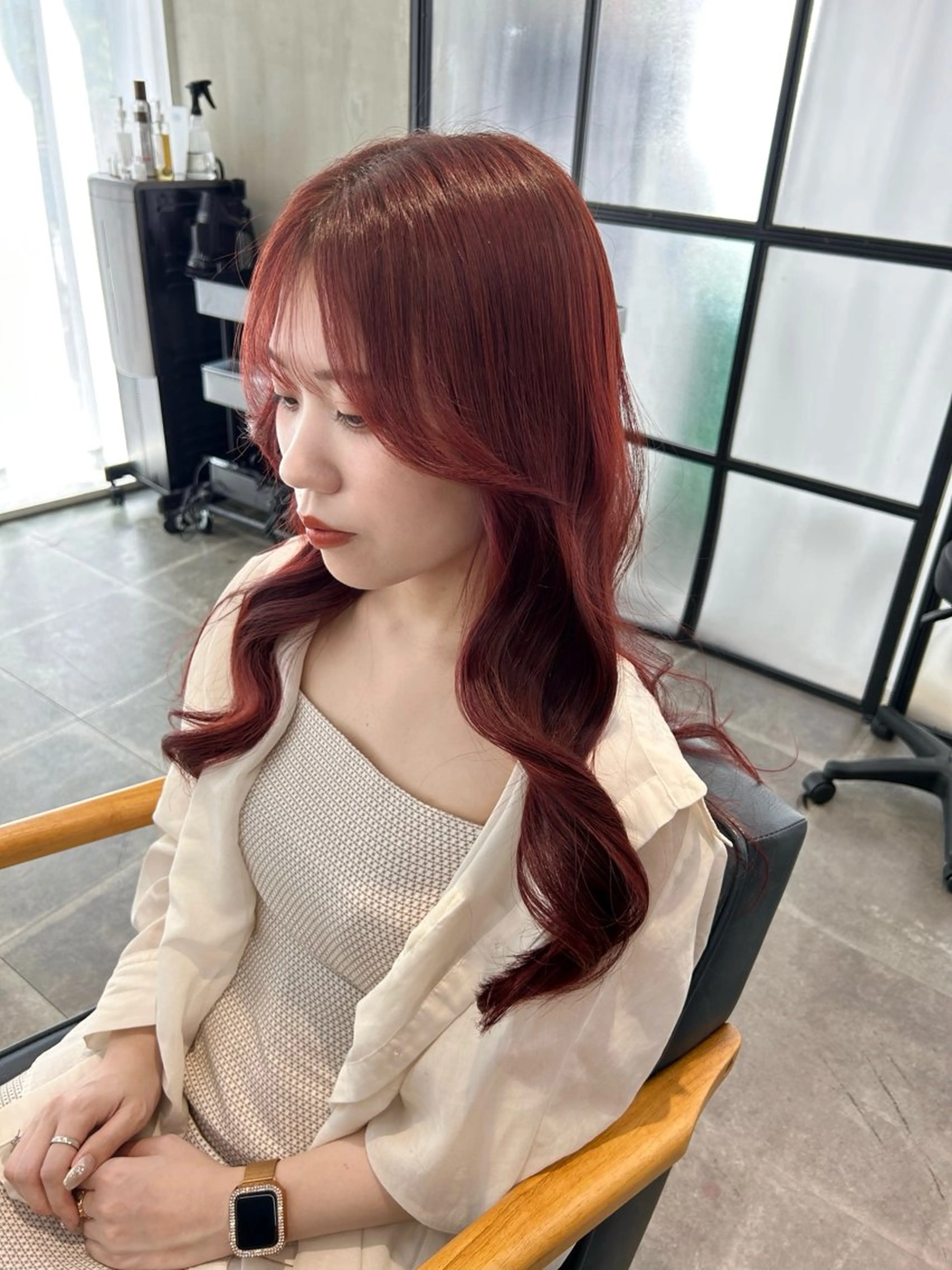 ロング カラー カット ヘアカラー トリートメント newi梅田🫧韓国 ヘア🫧sakiのヘアスタイル