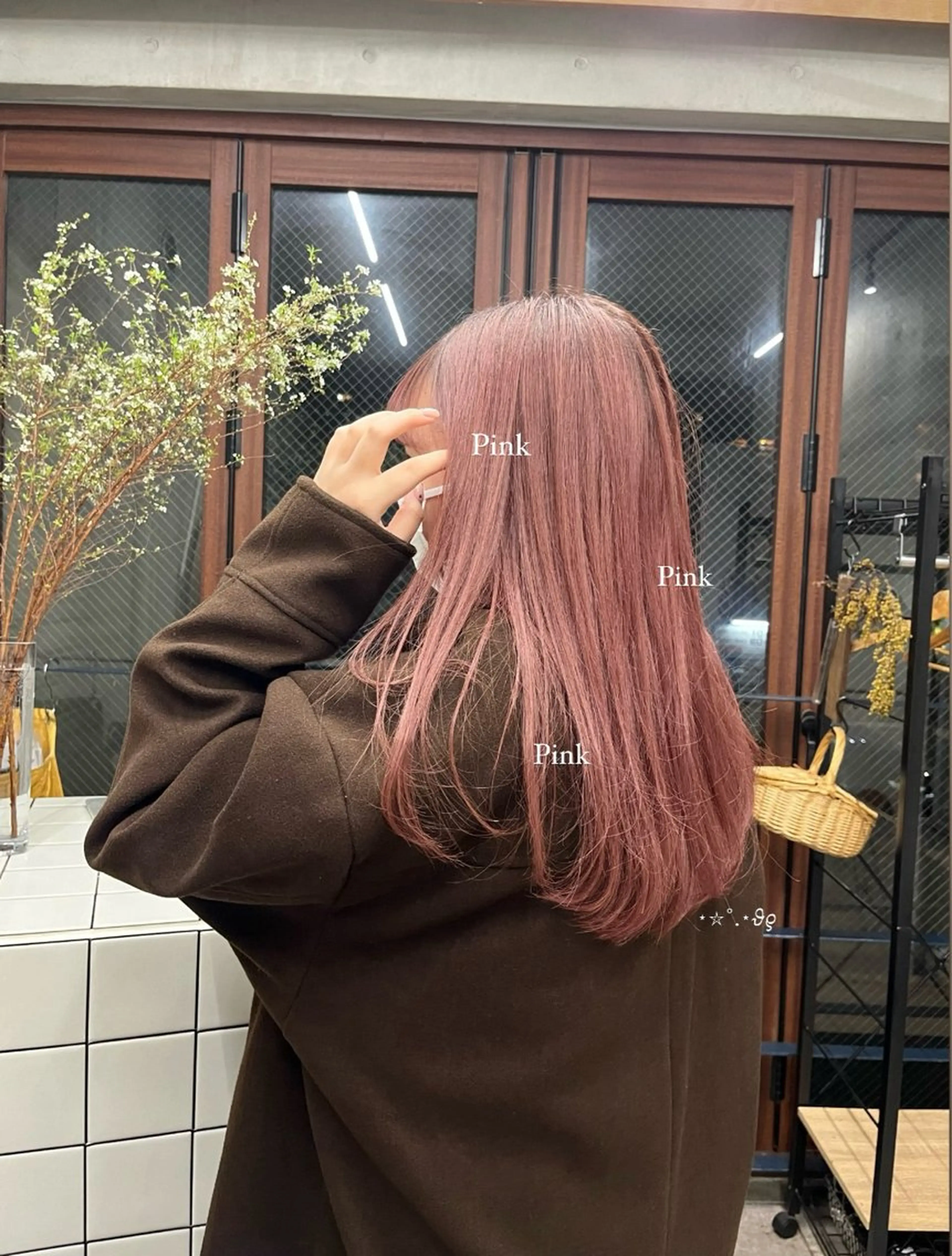 セミロング 顔周りカット ヘアカラー SALT WATER所属・🫐 𝐌𝐚𝐨 🫐ボブモデル募集のヘアスタイル