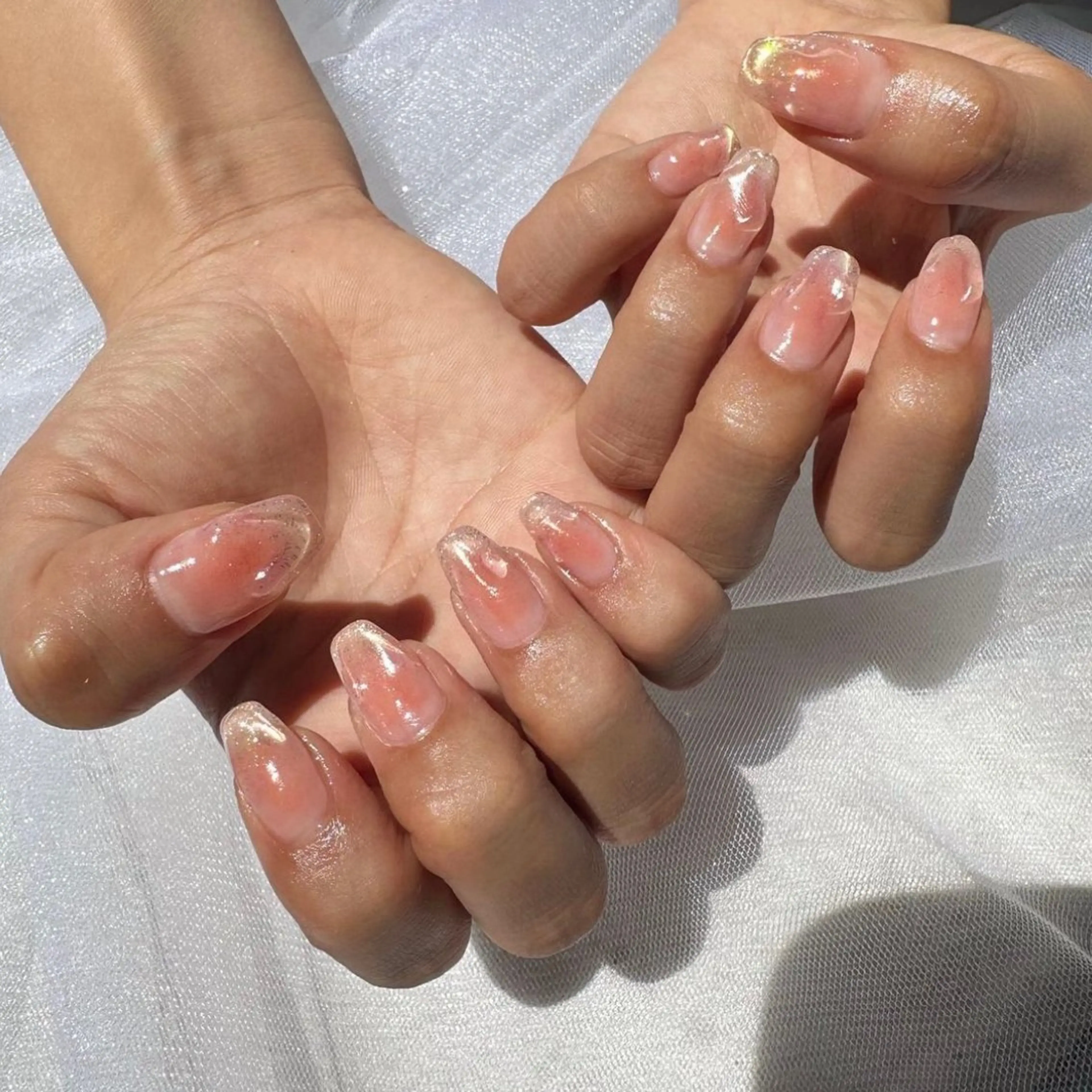 ネイル チークネイル クリアネイル 氷ネイル・うるうるネイル 韓国ネイル ニュアンスネイル 🪞KAPE NAIL 🪞のネイルデザイン