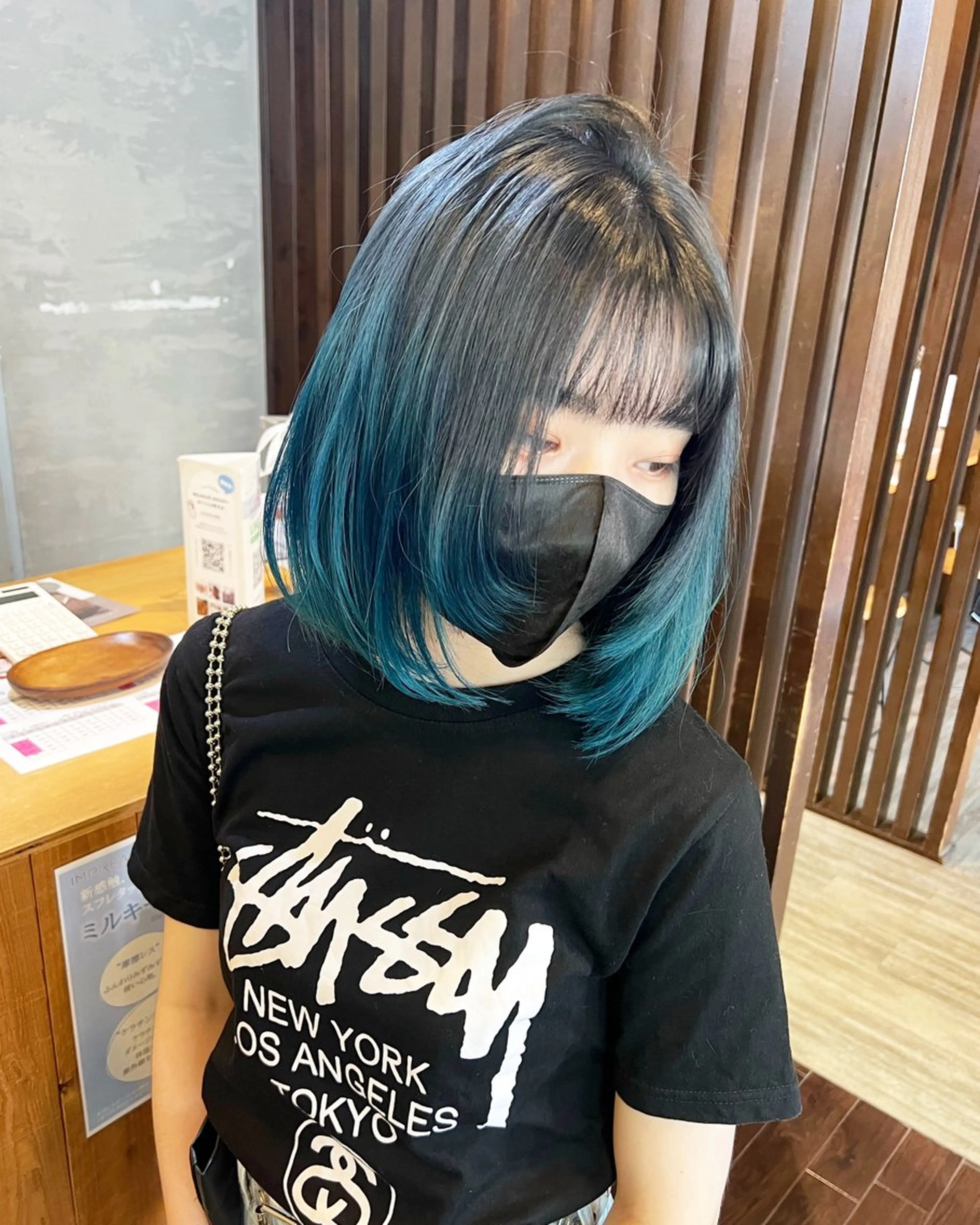 ミディアム カラー ブルーカラー ヘアカラー 具志 正太のヘアスタイル