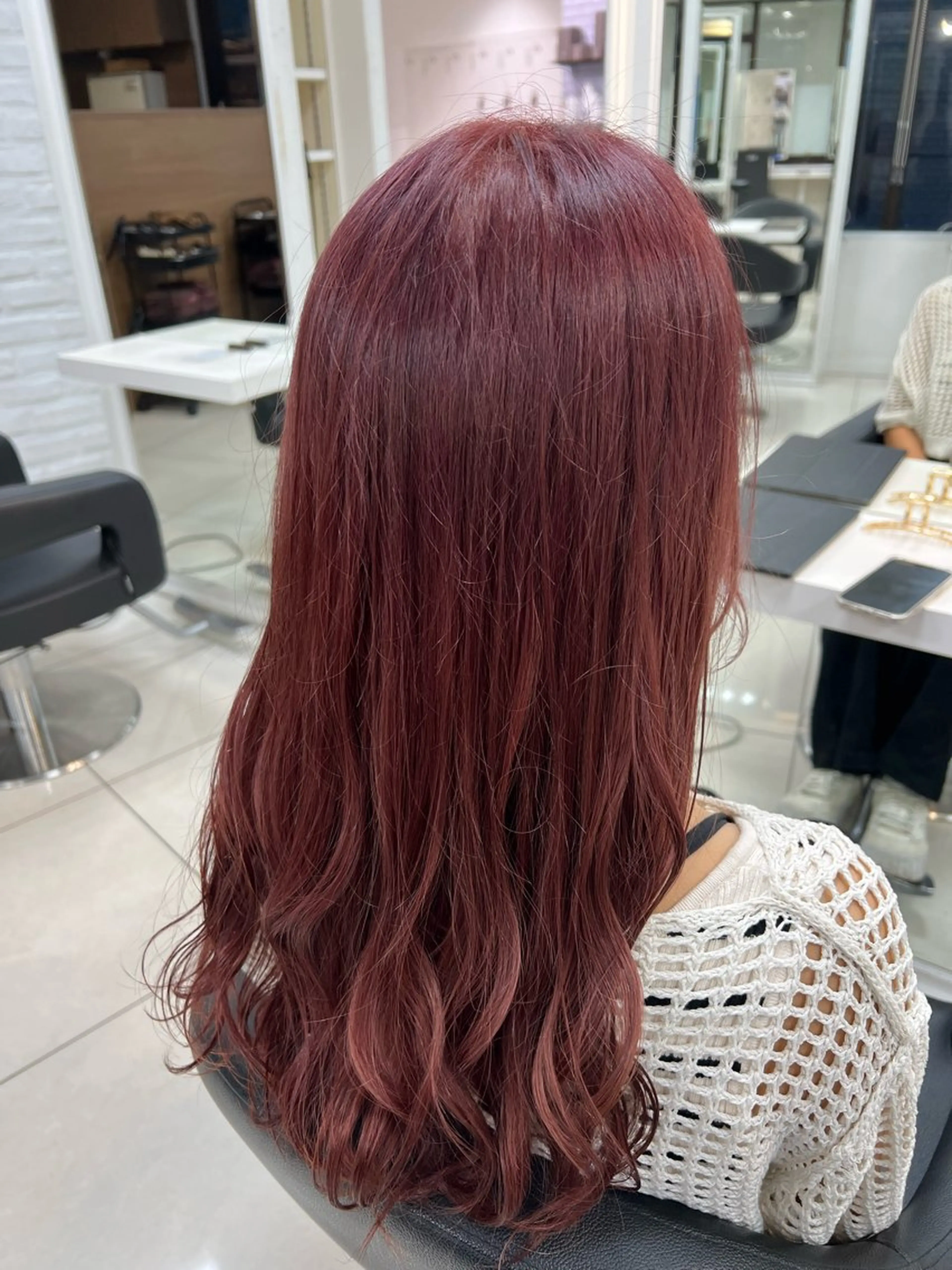 ロング カラー ベージュカラー ピンクカラー ピンクベージュ ヘアカラー トリートメント 【暖色カラー特化】 中山由梨のヘアスタイル