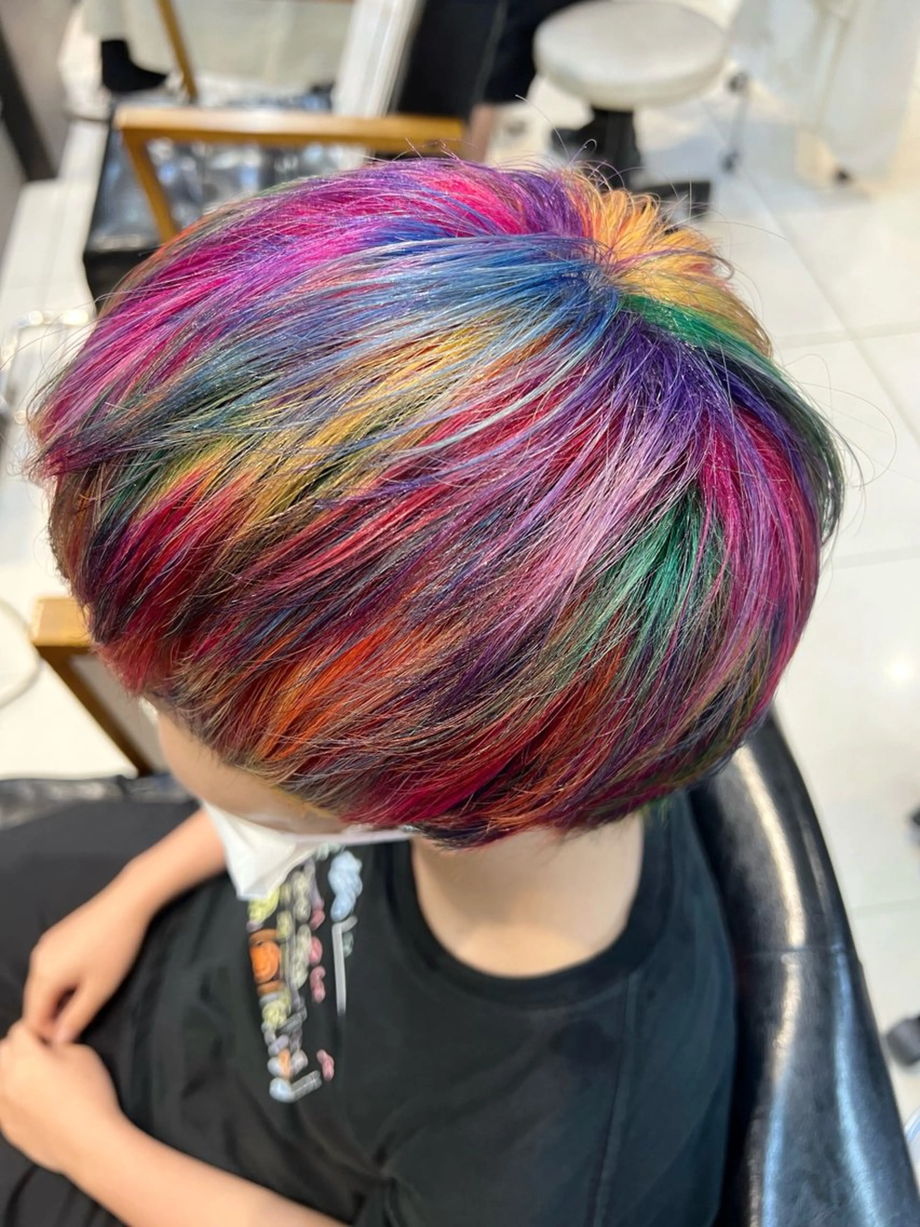 ショート カラー デザインカラー daiki 原宿のヘアスタイル
