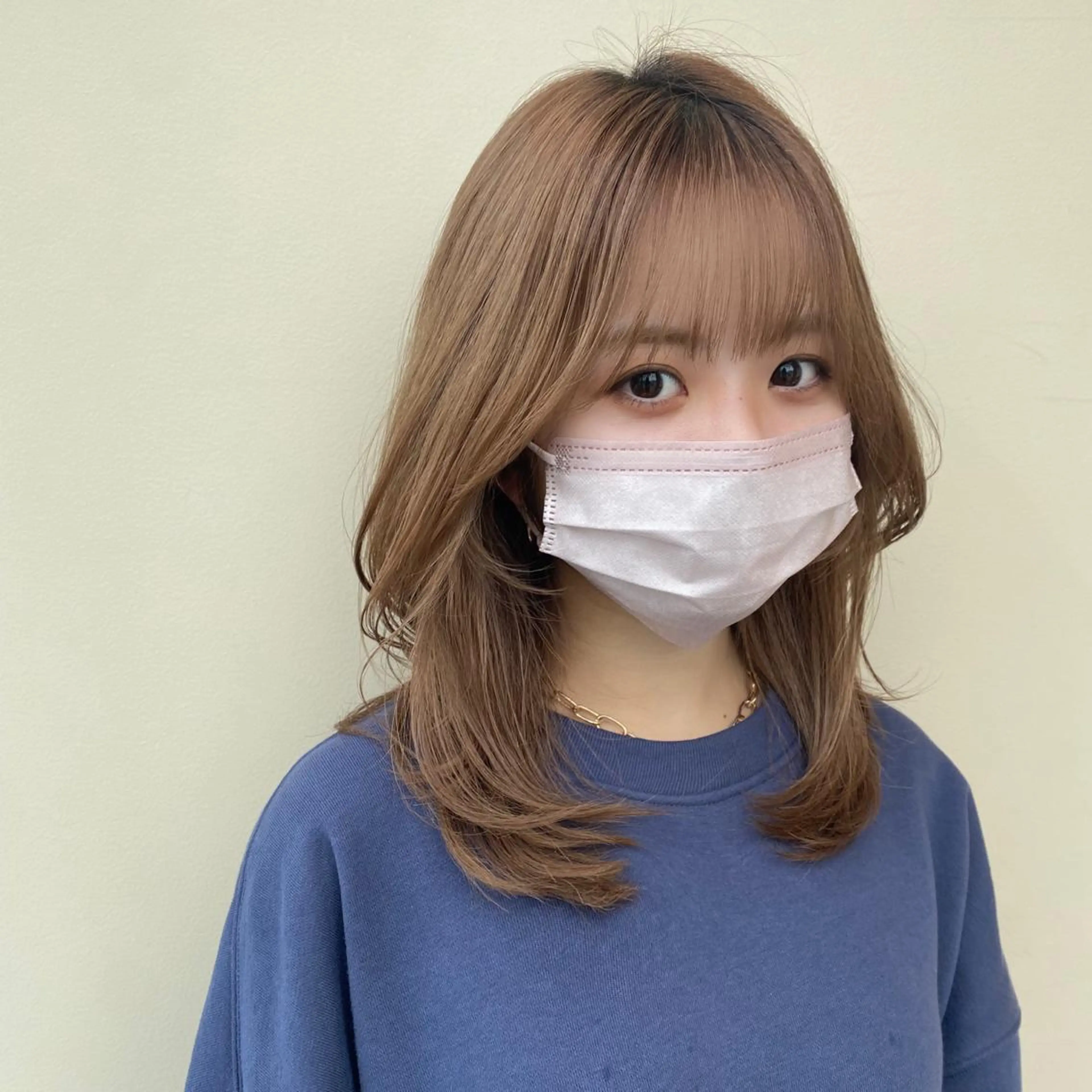 ミディアム カラー カット ヘアカラー トリートメント 佐藤 悠衣/透明感 カラー/似合わせ前髪のヘアスタイル