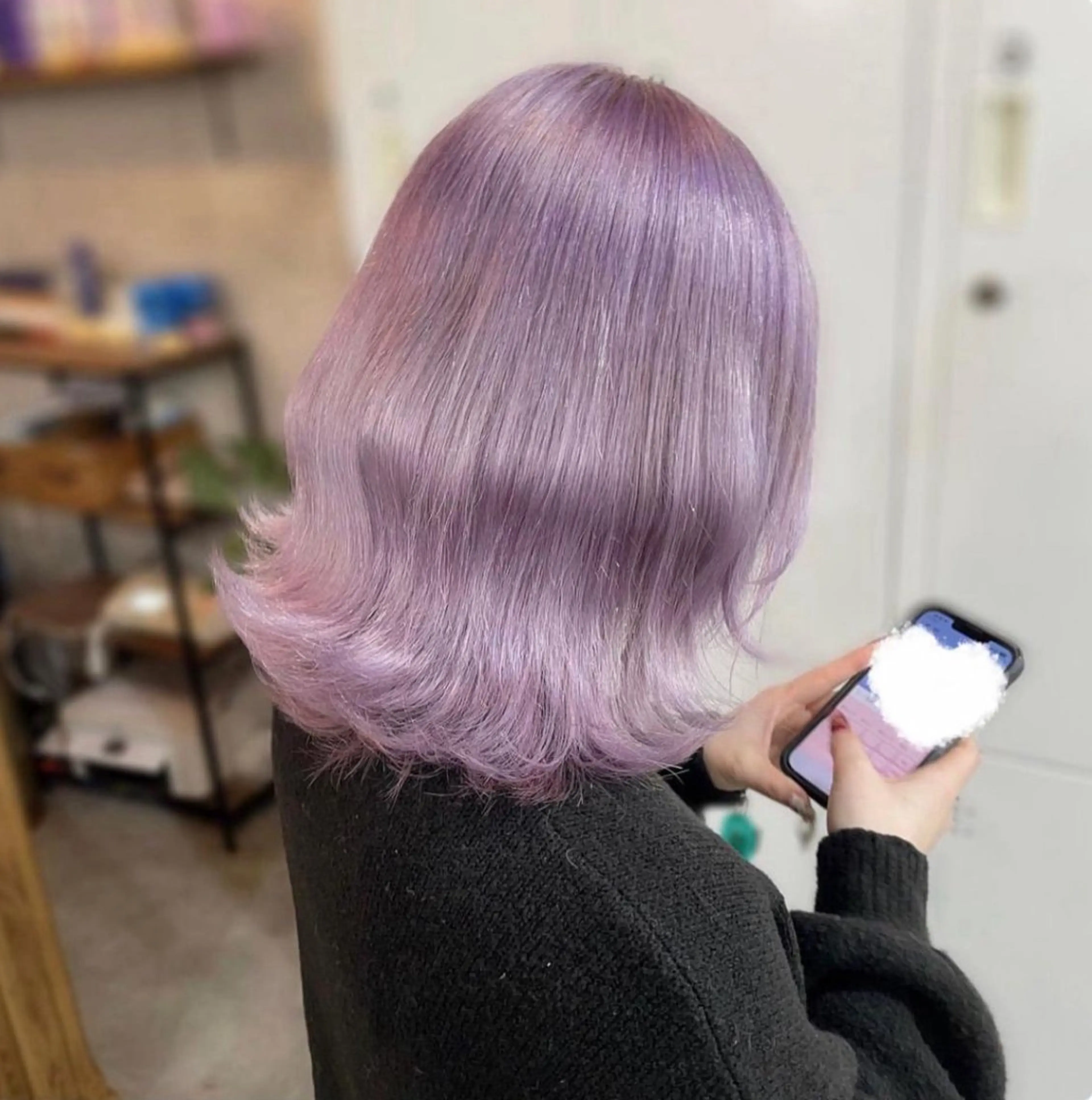 ミディアム カラー ブリーチ ブロンド ラベンダーカラー ホワイトブロンド MIRAC所属・Ryoichi⛓️ 韓国ヘア/ハイトーンのヘアスタイル