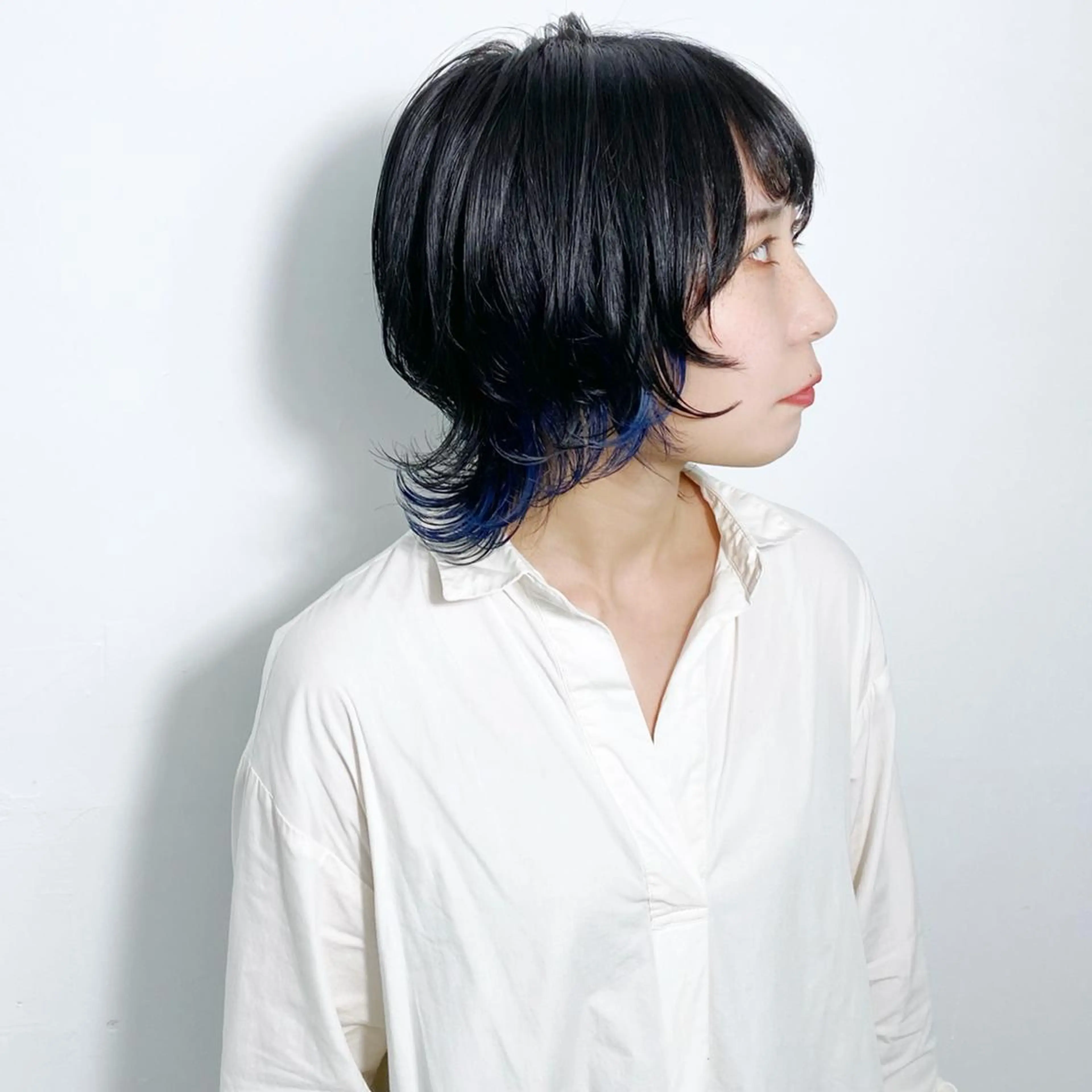 ショート カラー ヘアアレンジ ミストバング ブルーカラー イヤリングカラー  フェイスフレーミング インナーカラー ヘアカラー トリートメント 大橋 拓巳のヘアスタイル