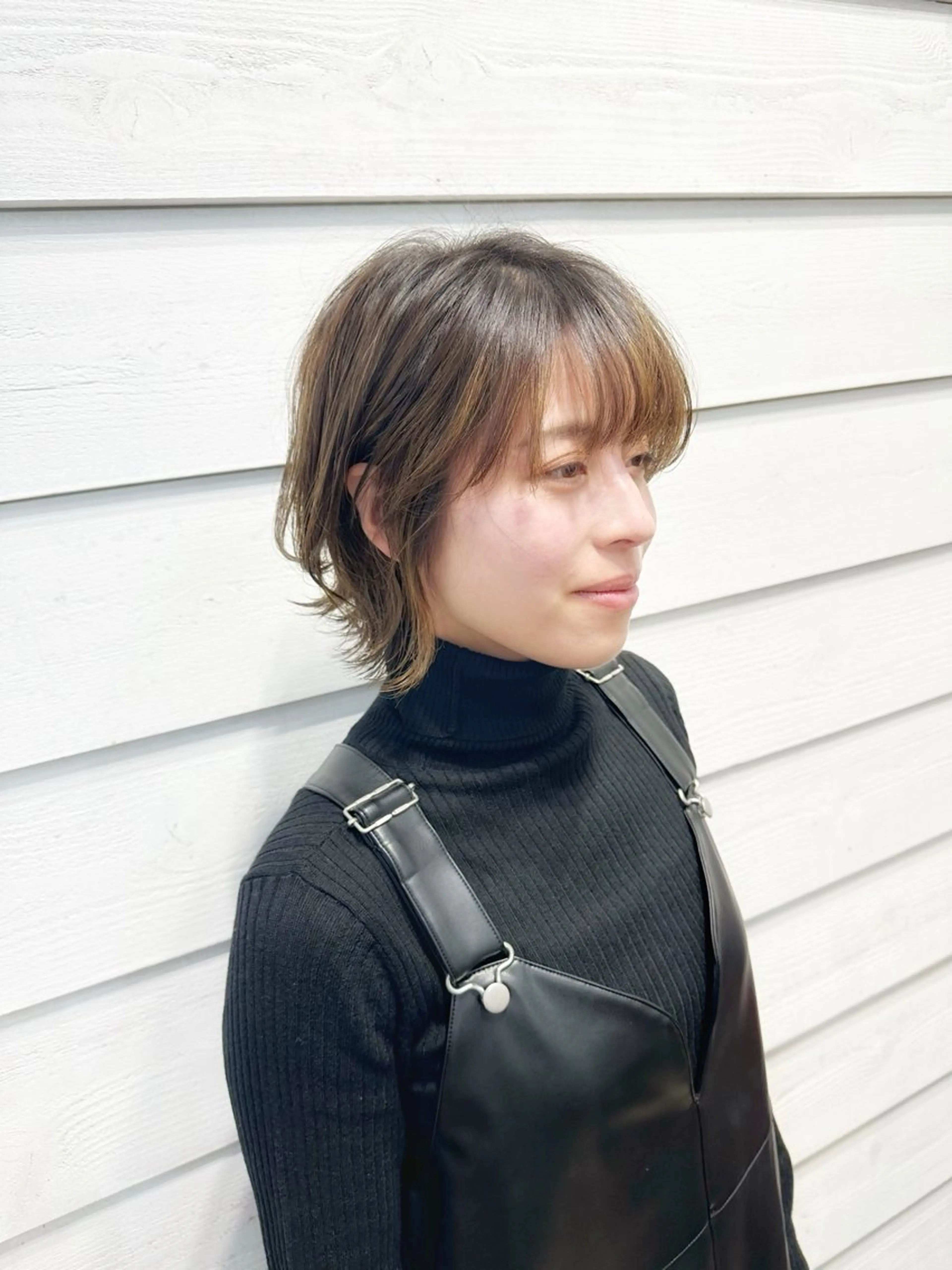 ショート カラー ショートボブ ハンサムショート ボブ くせ毛 ショートヘア カット ヘアカラー newline銀座所属・銀座ショート/ 大人ショート/金子涼のヘアスタイル