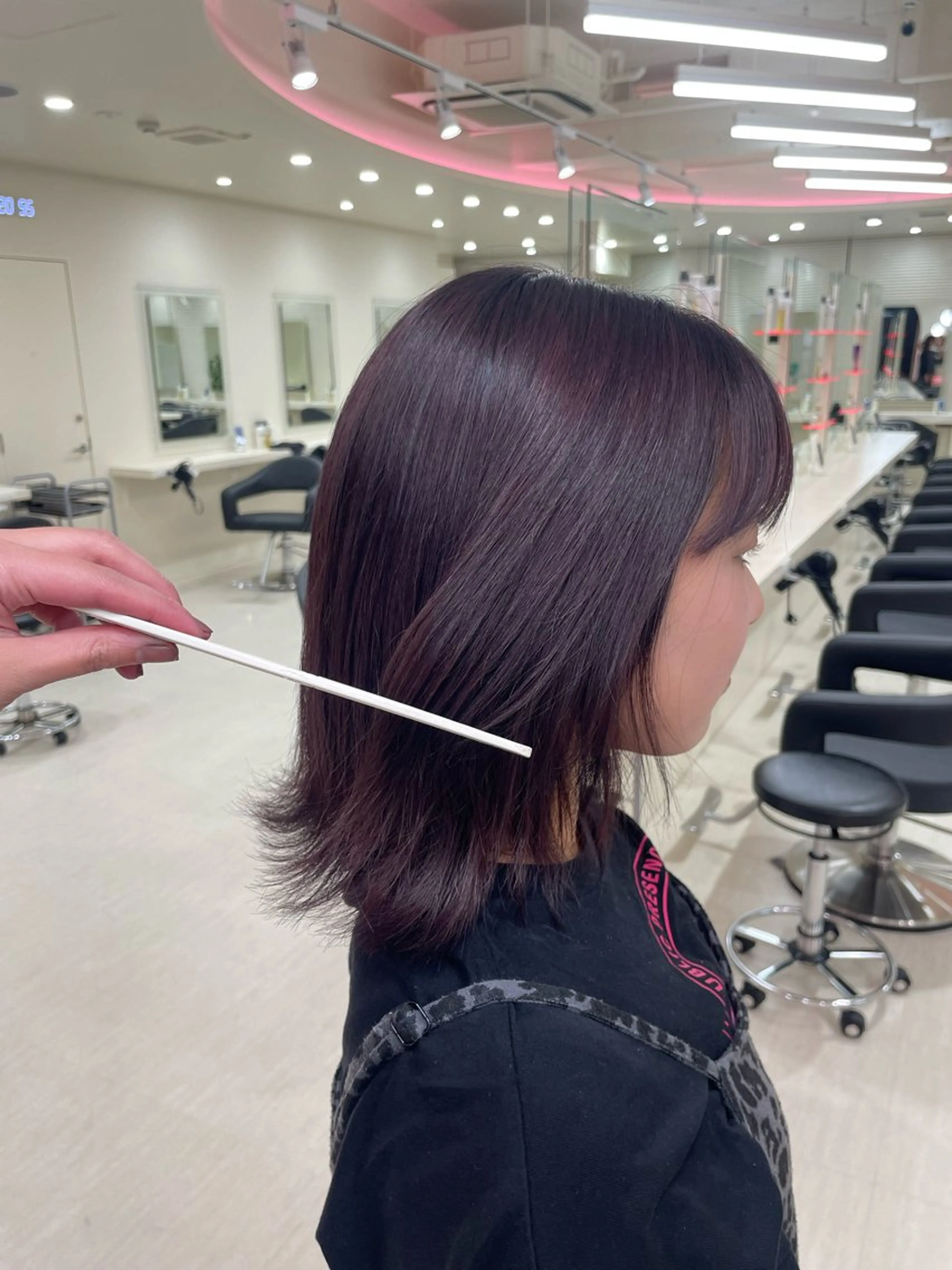 カラー 🤎🎀ブリーチなし ピンクラベンダー🧸のヘアスタイル