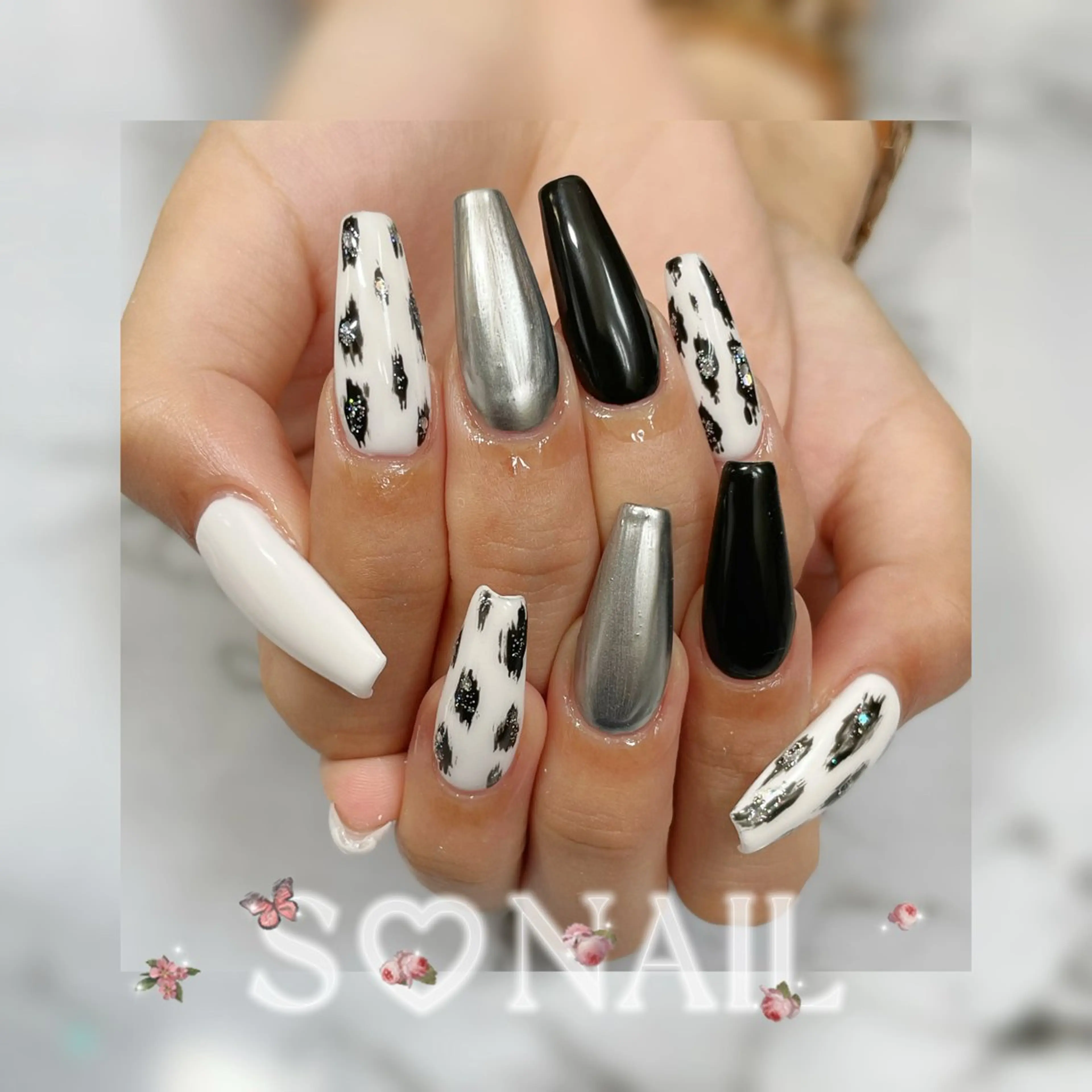 ネイル アニマル柄 ハンドネイル S♡NAIL所属・S.NAIL Suuのネイルデザイン