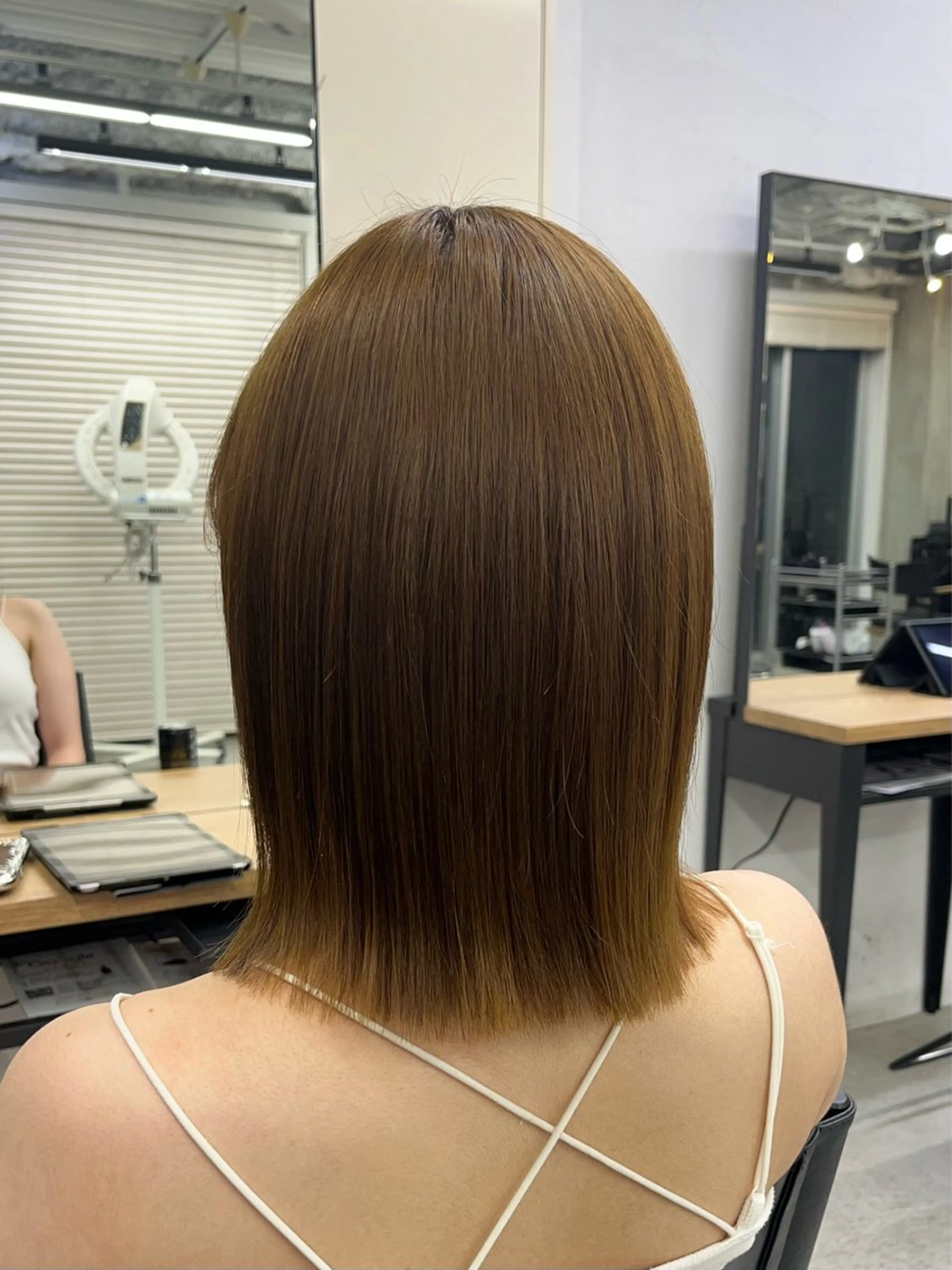 ミディアム カラー ヘアアレンジ ベージュカラー ブリーチ 🫧透明感カラー/ ナルハ🫧のヘアスタイル