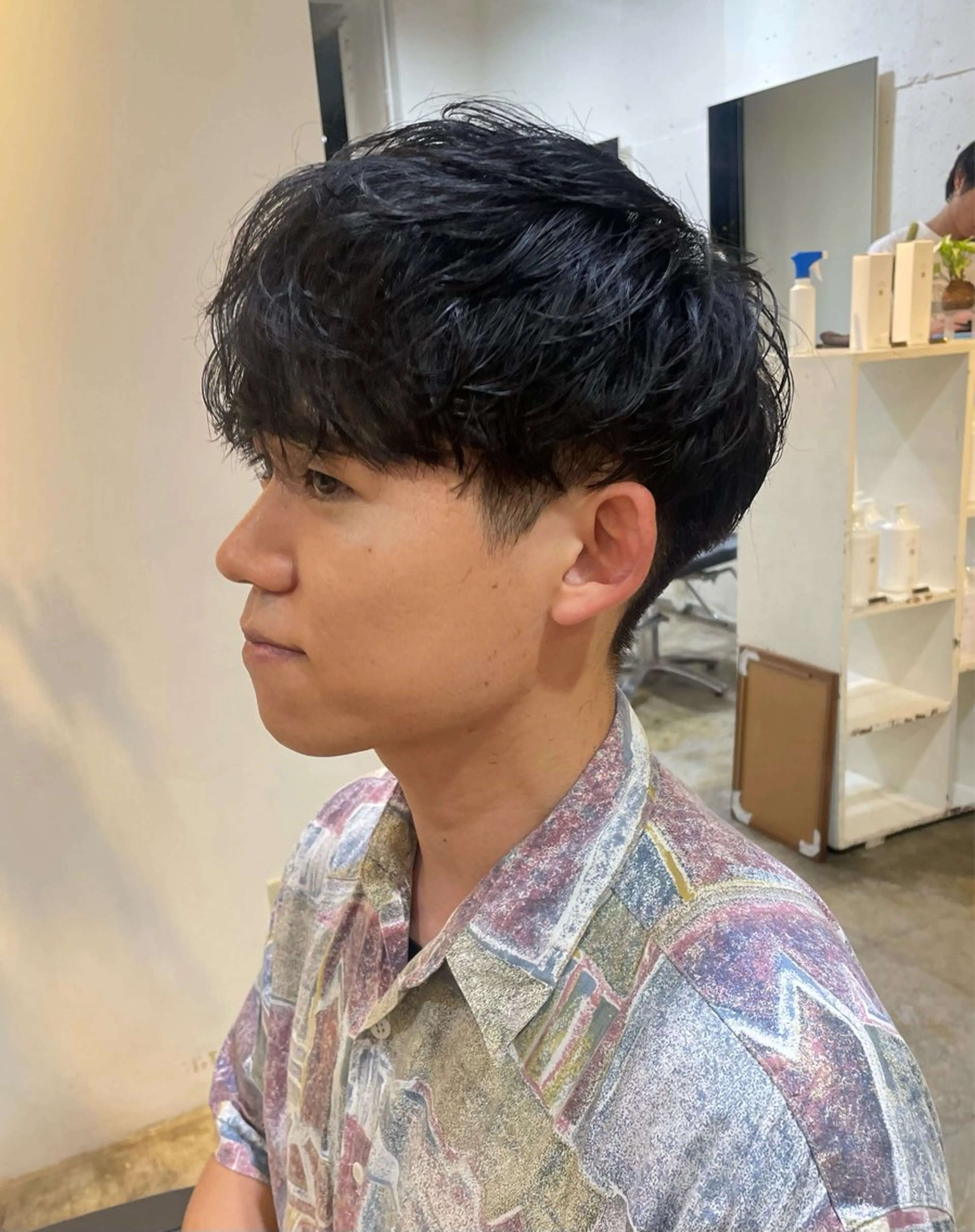 パーマ メンズ マッシュ メンズパーマ ニュアンスパーマ スパイラルパーマ RIN／韓国ヘア レイヤーカットのヘアスタイル