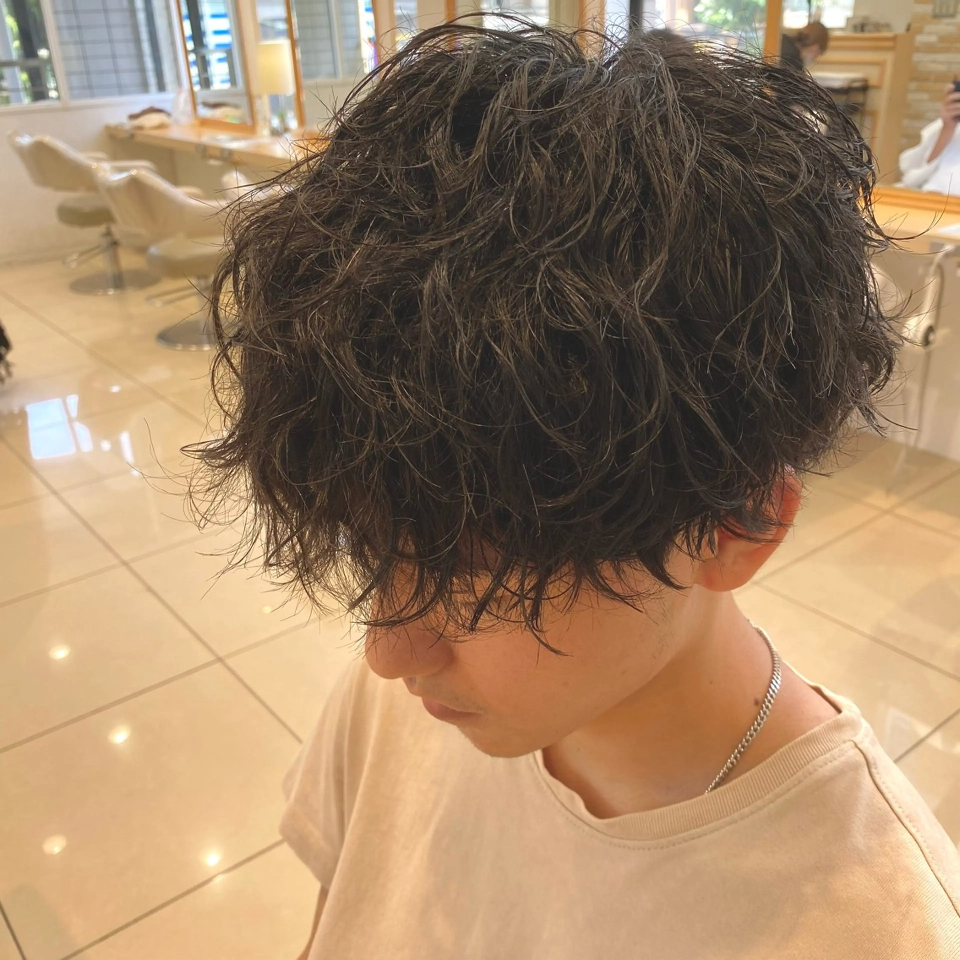 ショート パーマ メンズ メンズパーマ 波巻きパーマ 牛木 史裕🐄【店長】のヘアスタイル