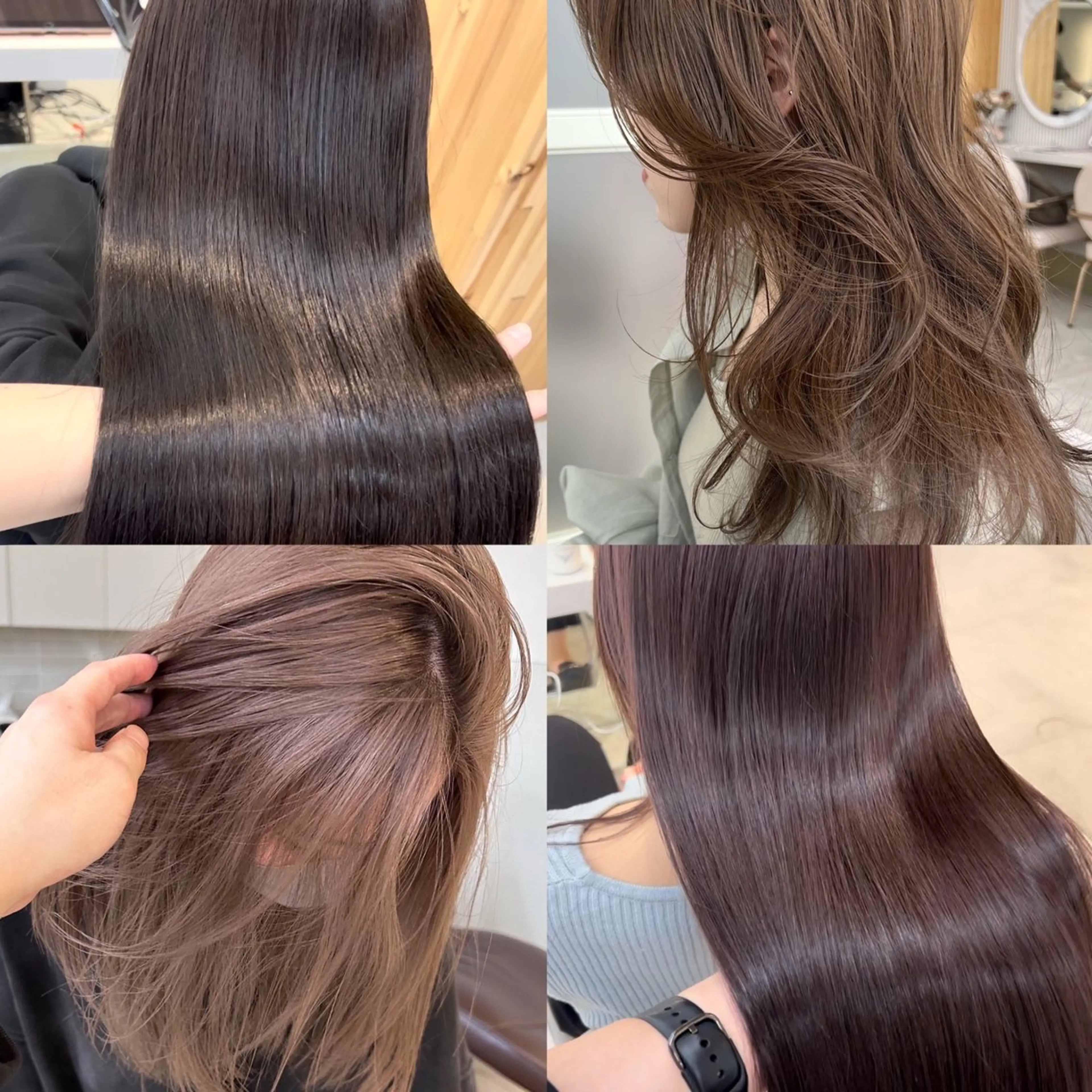 ミディアム ボブ トリートメント ヘアカラー トリートメント ニュアンスレイヤー ハイトーンカラーのヘアスタイル