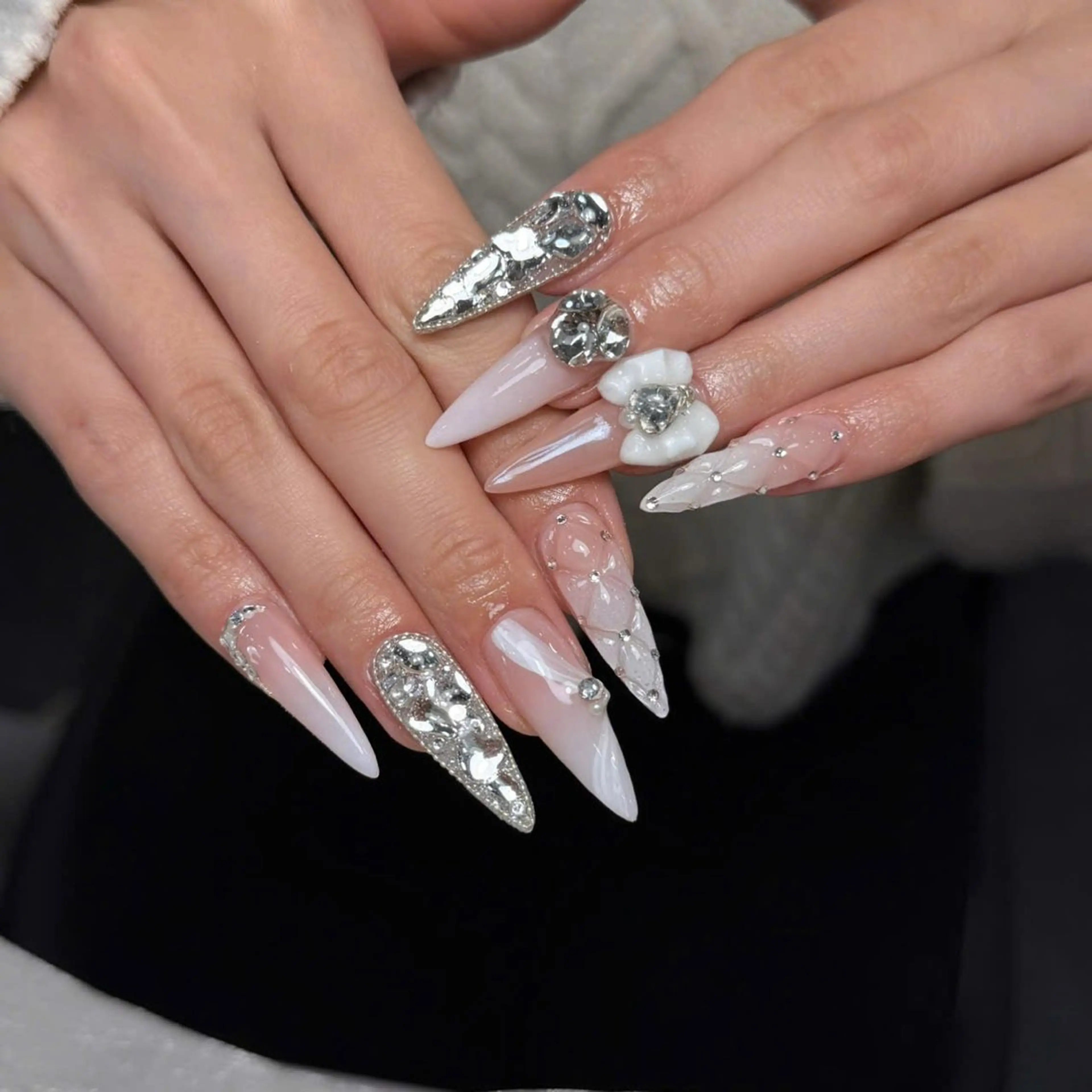 ネイル オーロラネイル チークネイル 長さ出し フラッシュネイル フットネイル ハンドネイル KITTY_NAILS所属・KITTY nailsのネイルデザイン