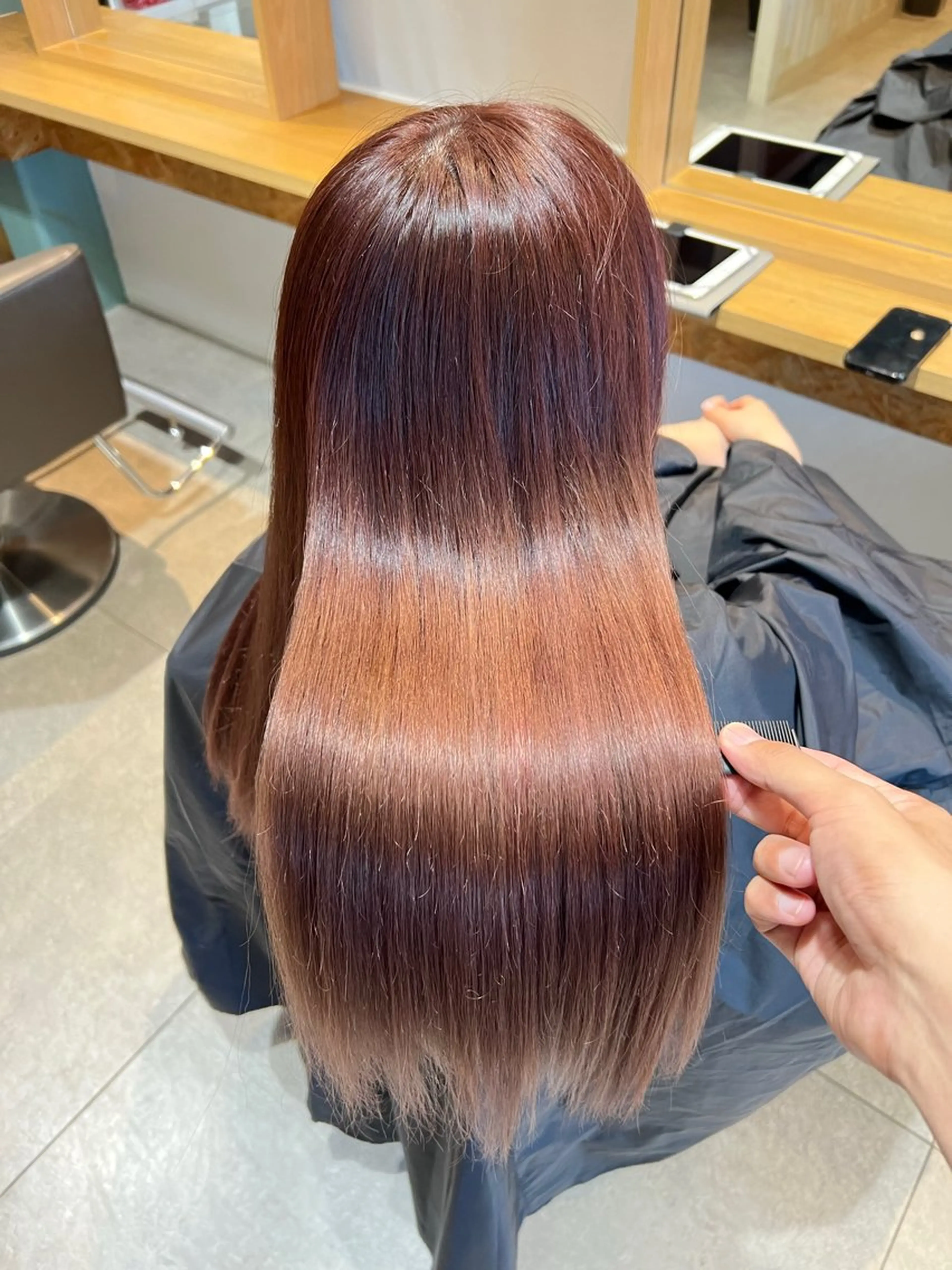ロング カラー ベージュカラー ピンクカラー ピンクベージュ 髪質改善 トリートメント 北花田美容師🍃村尾 光太/むらのヘアスタイル