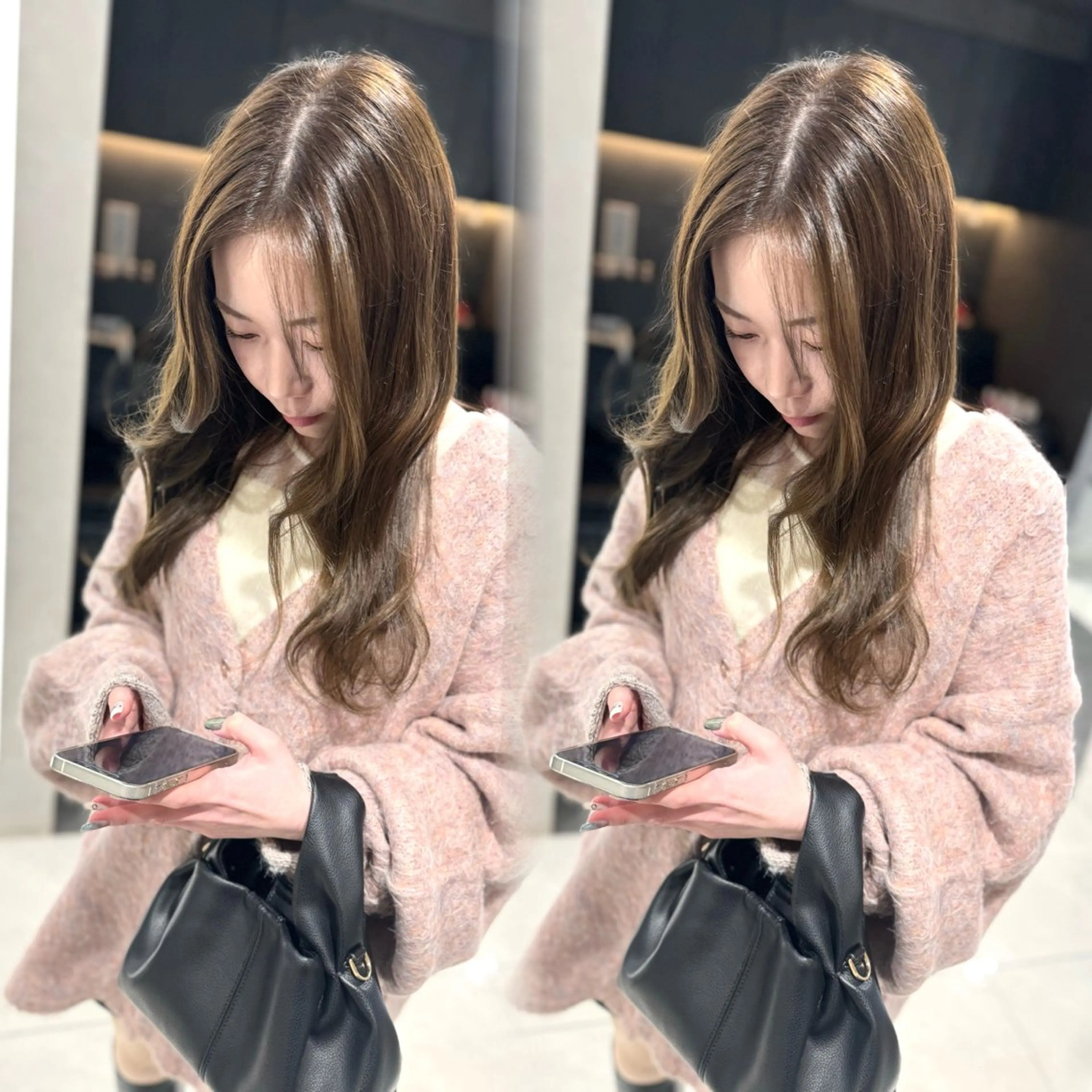 セミロング カラー カット ヘアカラー ハッシュカット レイヤー池袋のヘアスタイル