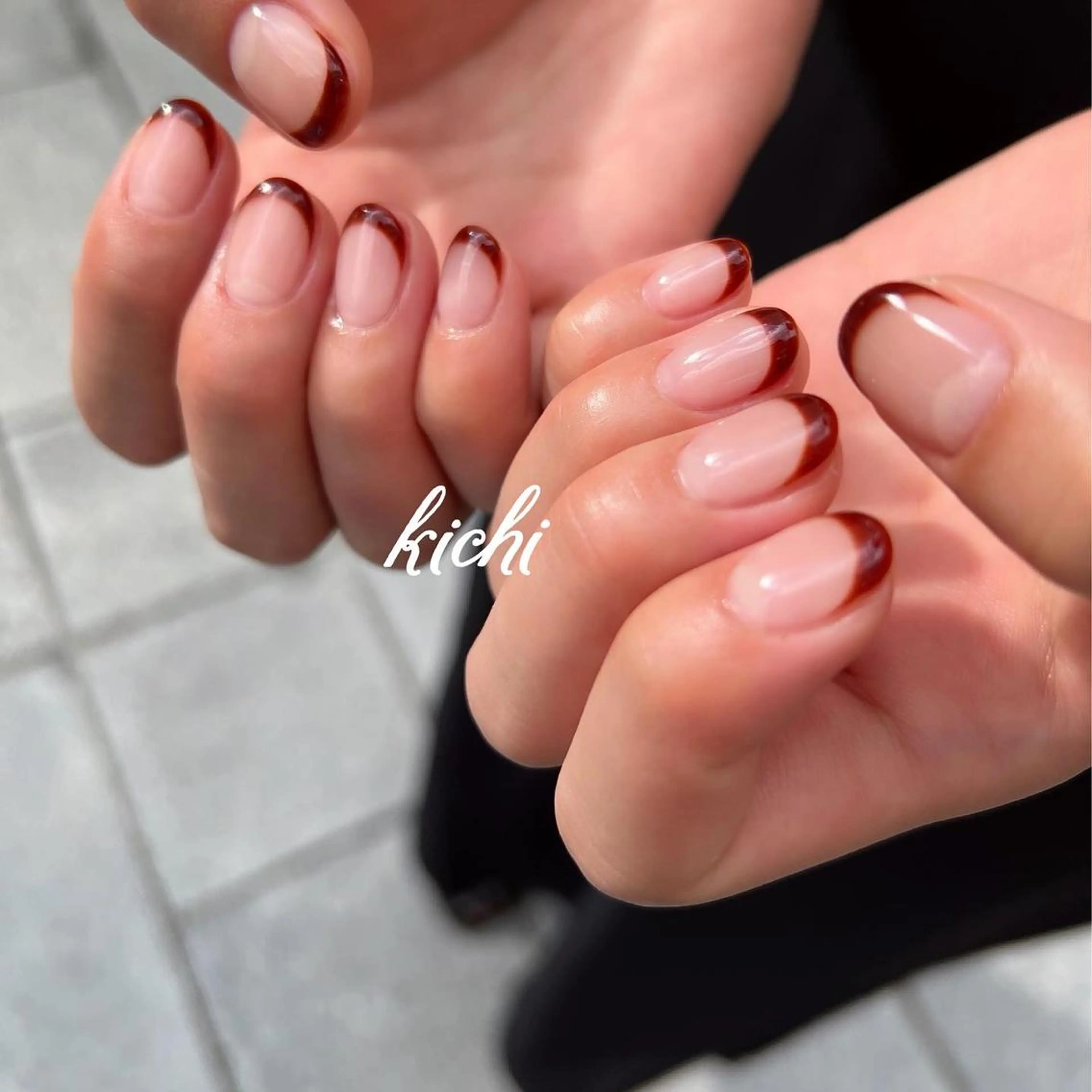 ネイル フレンチネイル ジェルネイル 持ち込み ニュアンスネイル パラジェル ハンドネイル フットネイル kichi･:* みじゅのネイルデザイン